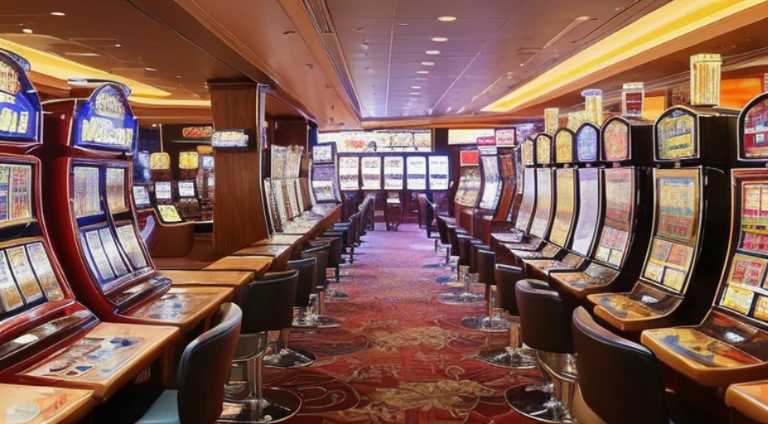 ((beste-Qualit, 10, masterpiece: 1.3)), 1girls, Slim Abs Beauty: 1.3, (Hairstyle Casual, large boobs: 1.2), dress: 1.1, Super Fine Face, delicate eyes, 二重まぶた, smile, (The slot machine sign has the number 369....),(Play Slot Machines,PG slot games),(Random background,In casinos,VIP casino room, Modern Casino Console, Modern Slot Machines )