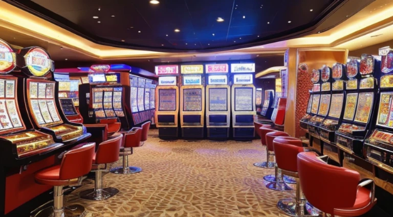 ((beste-Qualit, 10, masterpiece: 1.3)), 1girls, Slim Abs Beauty: 1.3, (Hairstyle Casual, large boobs: 1.2), dress: 1.1, Super Fine Face, delicate eyes, 二重まぶた, smile, (The slot machine sign has the number 369....),(Play Slot Machines,PG slot game name),(Random background,In casinos,VIP casino room, Modern Casino Console, Modern Slot Machines )