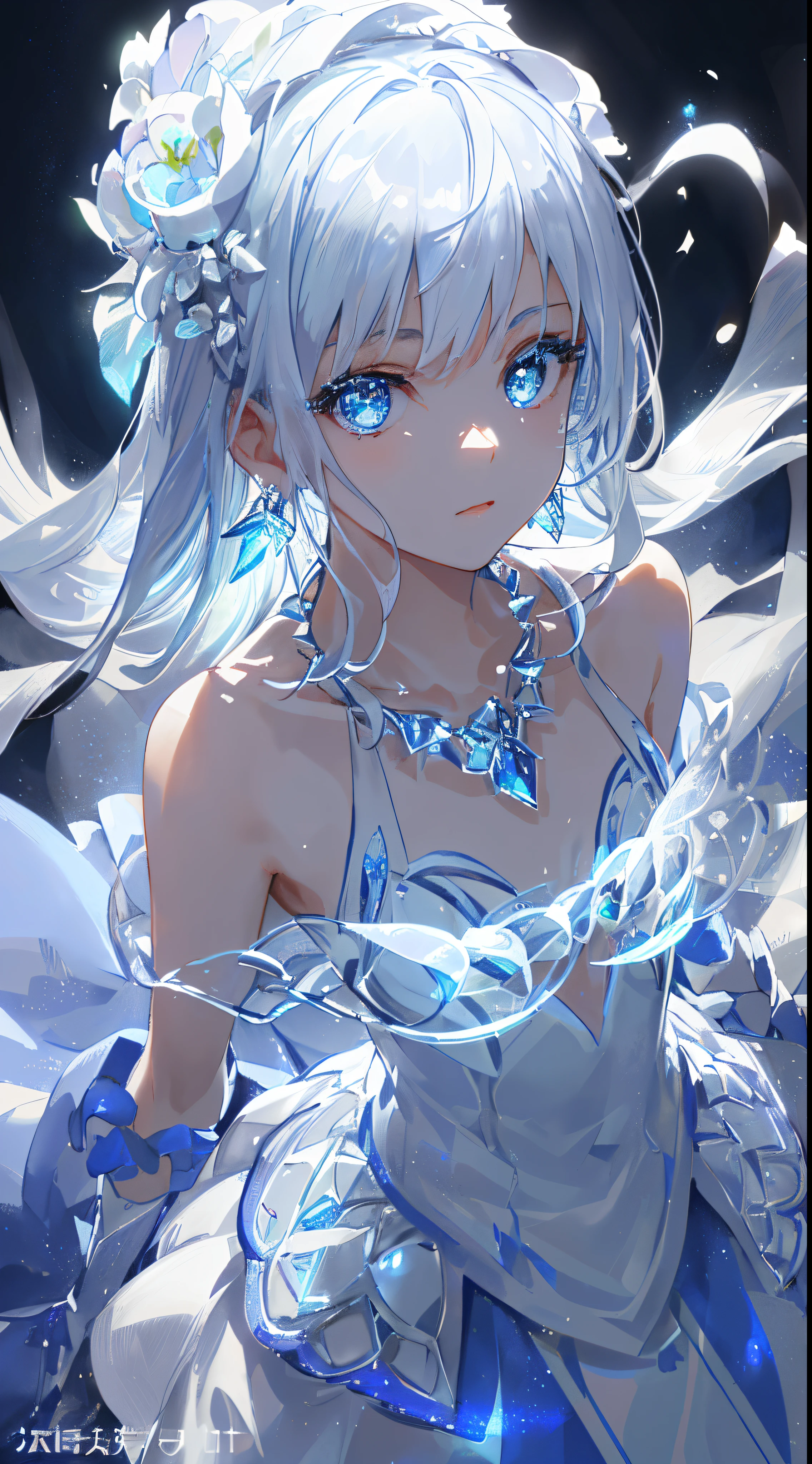 Resolution full, fireball, nude, only eyes, only showing eyes, focus eyes, focus at girl eyes, just girl face, very accurate, best quality, masterpiece, cinematic lighting, full HD, very sharpener, best art, very accurate, beautiful girl, pretty girl, cute girl, young girl, medium breast, The girl's hand holding blue fireball, open mouth, top body, (grey hair), long hair, Braid hair, ahoge hair, straight hair, straight hair bangs, beautiful hair and bangs hair, grey hair, hair clip, hair ribbon, Tears, crying, (bright blue eyes, glowing blue, eyes, detailed beautiful blue eyes), glowing blue tattoo at girl face, glowing blue tatto at girl face, hands girl holding fireball, girl kneeling, at ancient ruins