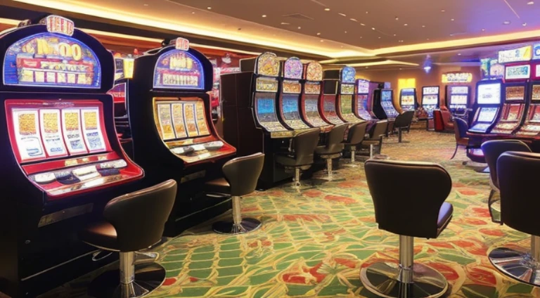 ((beste-Qualit, 10, masterpiece: 1.3)), 1girls, Slim Abs Beauty: 1.3, (Hairstyle Casual, large boobs: 1.2), dress: 1.1, Super Fine Face, delicate eyes, 二重まぶた, smile, (The slot machine sign has the number 369....),(Play Slot Machines,PG slot games),(Random background,In casinos,VIP casino room, Modern Casino Console, Modern Slot Machines )