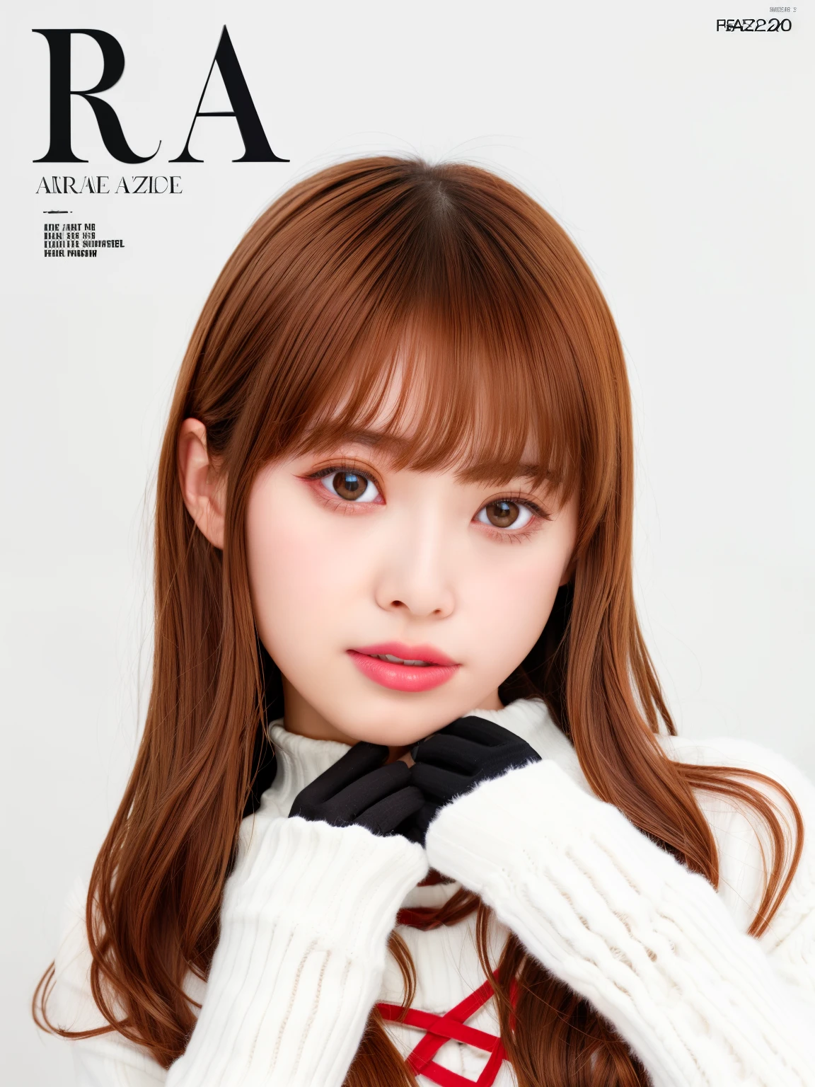 araface magazine cover with a woman in a sweater and gloves, ray, light ray, god ray, sun ray, bae suzy, magazine scan, royo, ( ray of sunlight ), magazine photo, ray casting, gods ray, texts,cover shot, magazine, ray of light, by Tadashi Nakayama, rays, cover of magazine, single ray of moon