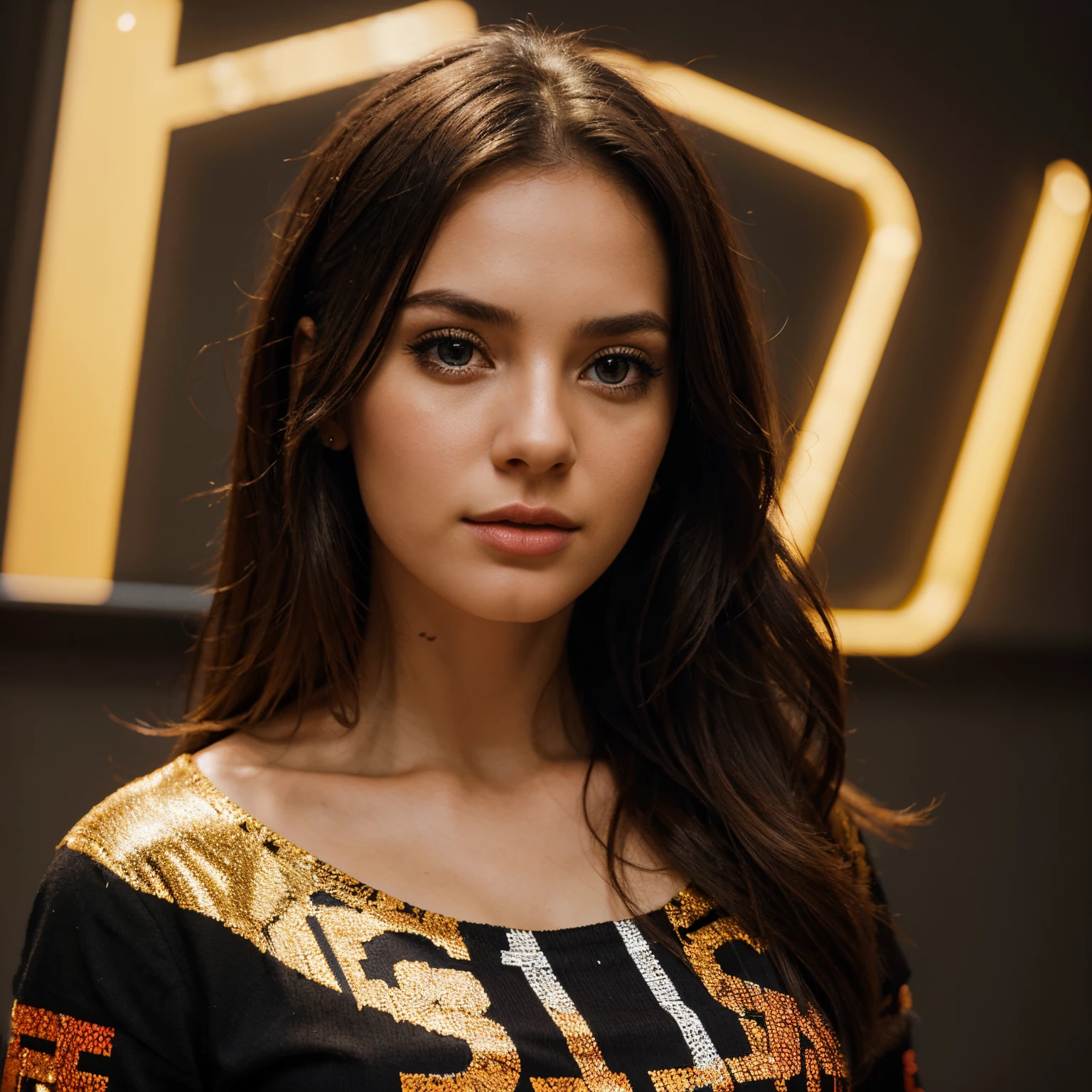 bold letters typography image of a beautiful girl portrait, hyper realistic, detailed image, 8k, alphabetical