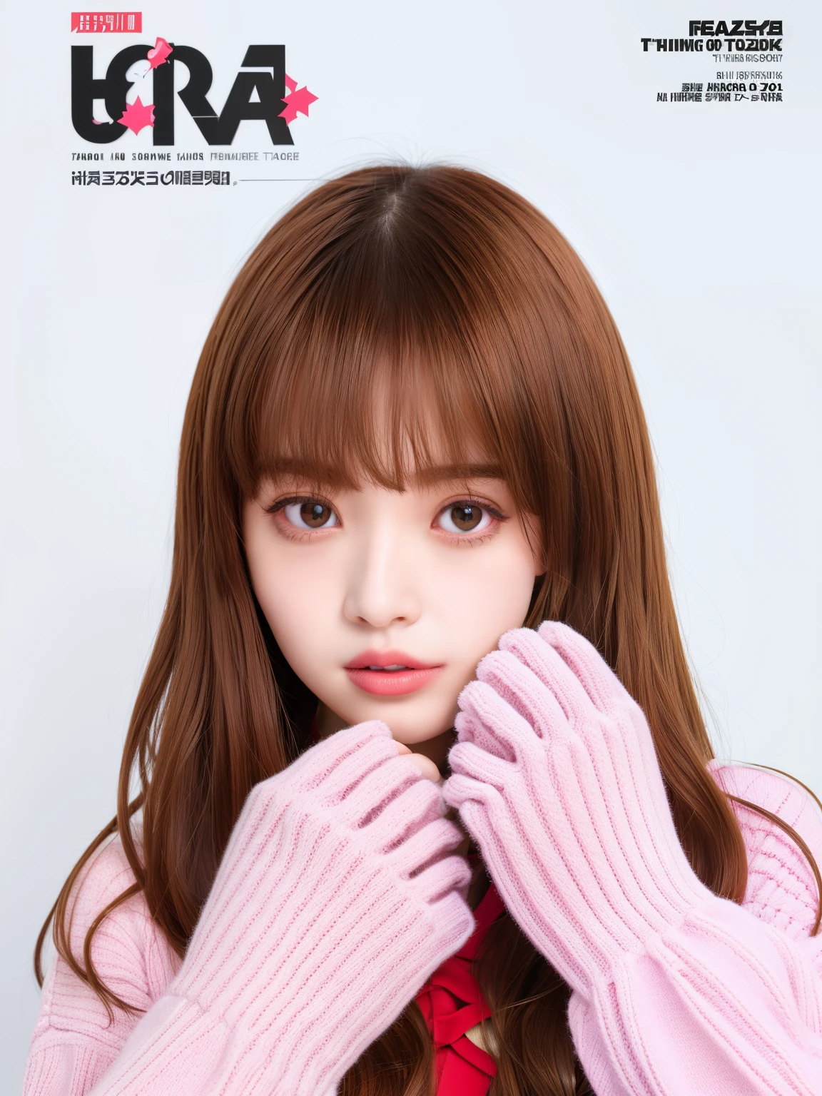 araface magazine cover with a woman in a sweater and gloves, ray, light ray, god ray, sun ray, bae suzy, magazine scan, royo, ( ray of sunlight ), magazine photo, ray casting, gods ray, texts,cover shot, magazine, ray of light, by Tadashi Nakayama, rays, cover of magazine, single ray of moon