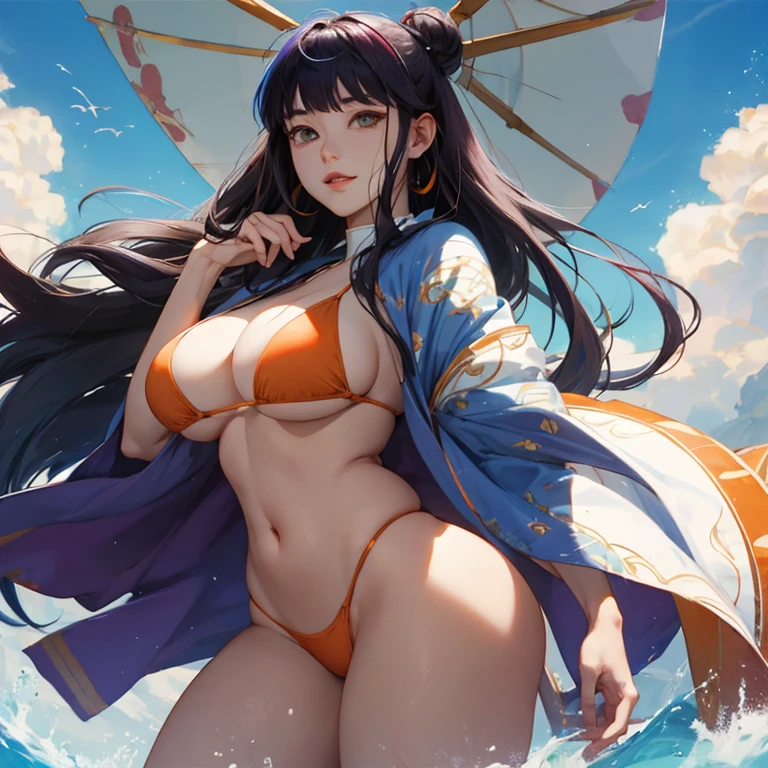 Hinata Hyuga, bikini., poitrine, gros seins, voluptueux, thick thighs, Oppai, hanches larges, Sinueuse, gros cul, cul massif