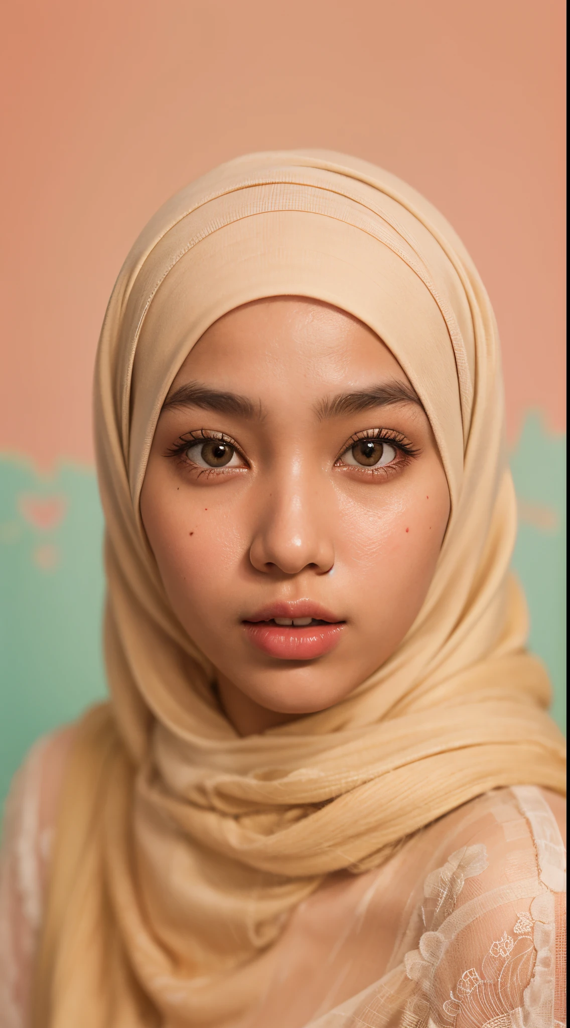 Tiny (Wearing Lingerie), (((HIJAB MALAY GIRL))), masutepiece, High quality, UHD 32K, Realistic face, Realistic skin feeling , A Malay Lady, 8 years old, , Very cute and baby-like face, (((FLAT CHEST))), (MATRIX WORLD), ((look In front at the camera and SADNESS)), ((())), (((CUTE GIRL))), ((Fluorescence)), ((CHUBBY)), (undress), at toilet