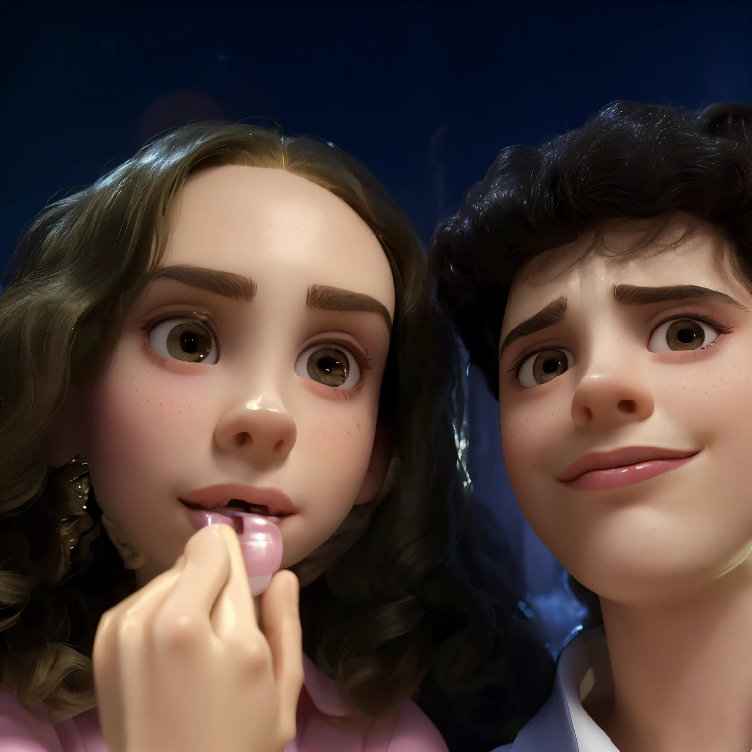 they are posing for a picture while brushing their teeth, in style of petra collins, by Alexis Grimou, petra collins and mc. escher, charli bowater and artgeem, nick silva and ilya kuvshinov, 8k selfie photograph, makeup, soft portrait shot 8 k, petra collins, portrait shot 8 k, putting makeup on, evening makeup