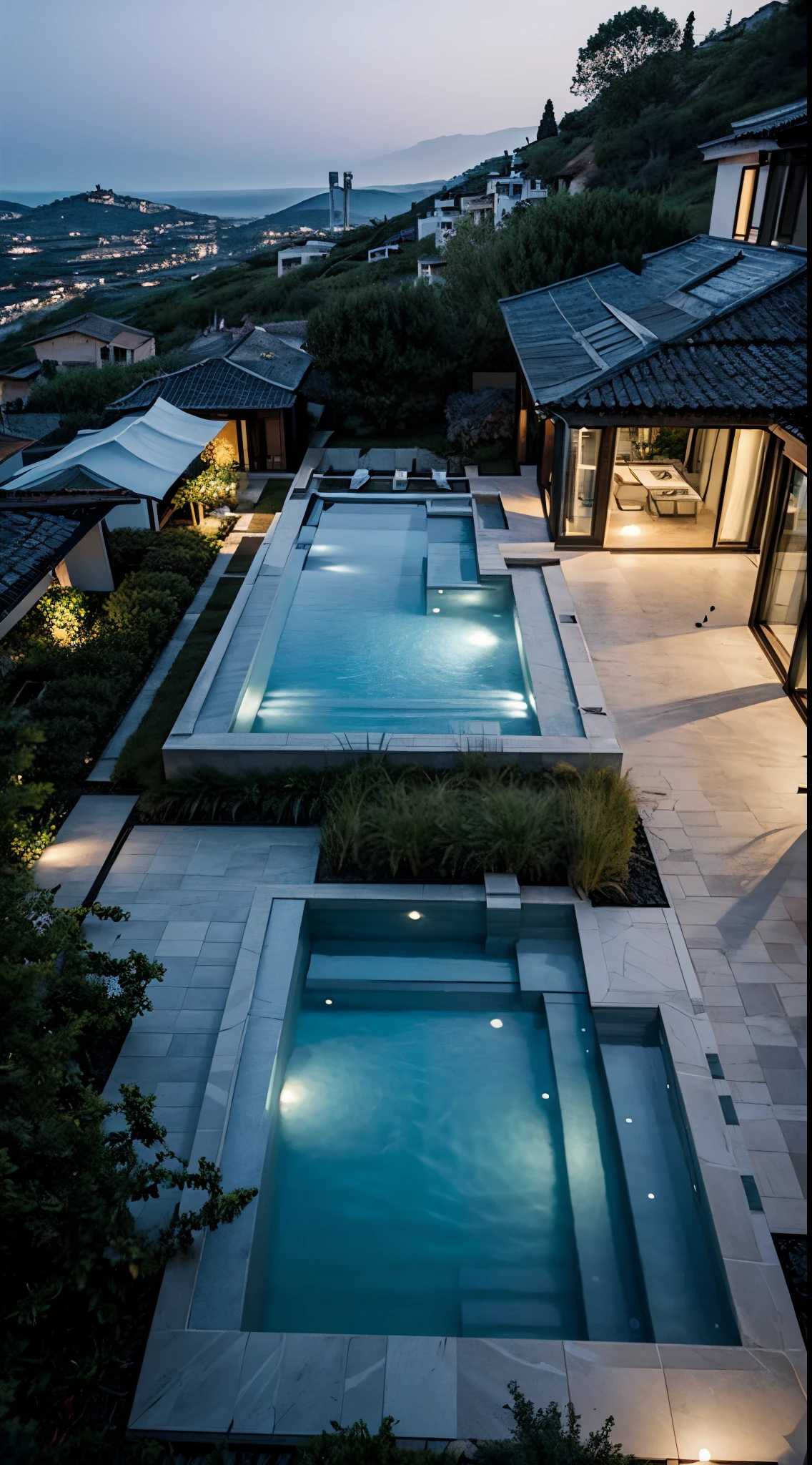 Infinity Edge Pools: These pools create the illusion of water extending to the horizon, providing a stunning visual effect, especially if the villa is situated on elevated terrain.