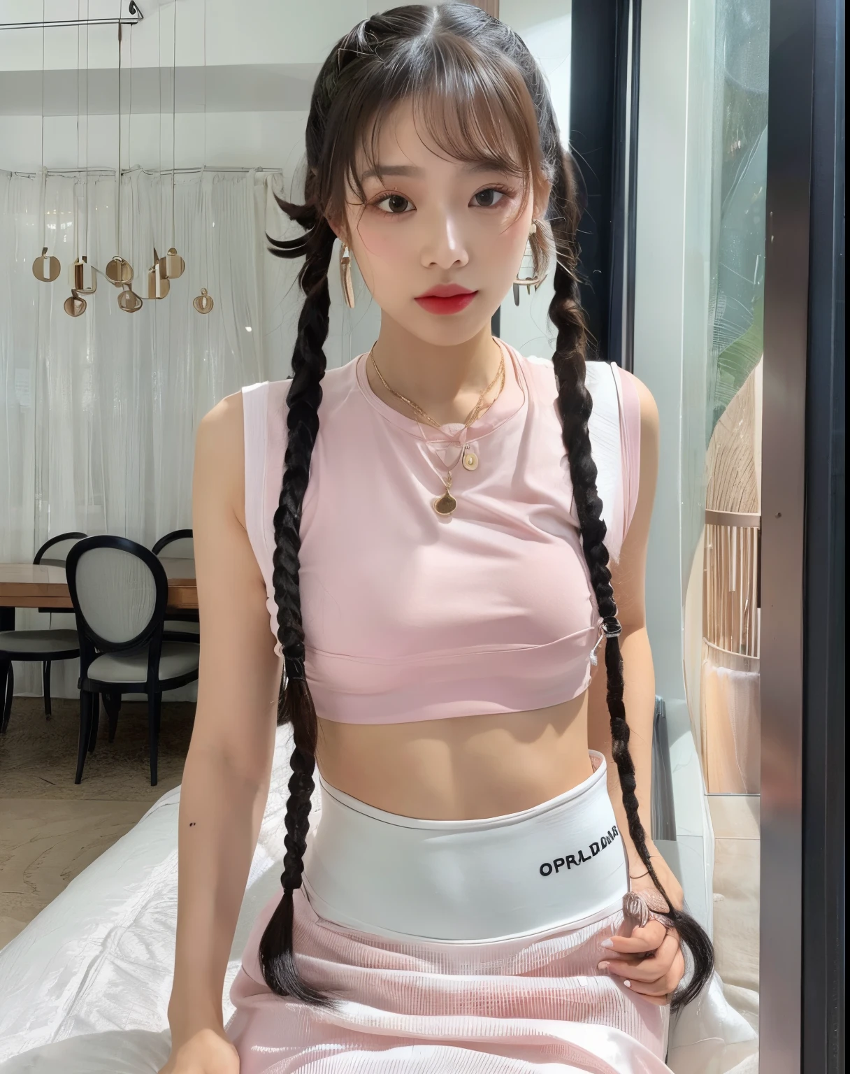 Bestquality， Jeizuo， Jennie face shape，(1girl:1.3), solo,_Kim Ji-ni Jennie face，Wear a royal blue armband sweater，Short model，White bandeau inside，blue shorts，，sex appeal，cuteness，white legwear，Background campus，full-body photo，looks at the viewer，World-weary face，Indifferent eyes，Korean style photo photo，Photographic lighting，Strong contrast，Sunlight on the face，World-weary face，Sense of premium， 8K resolution image，Intricately symmetrical details。The movements are smooth，Full picture。