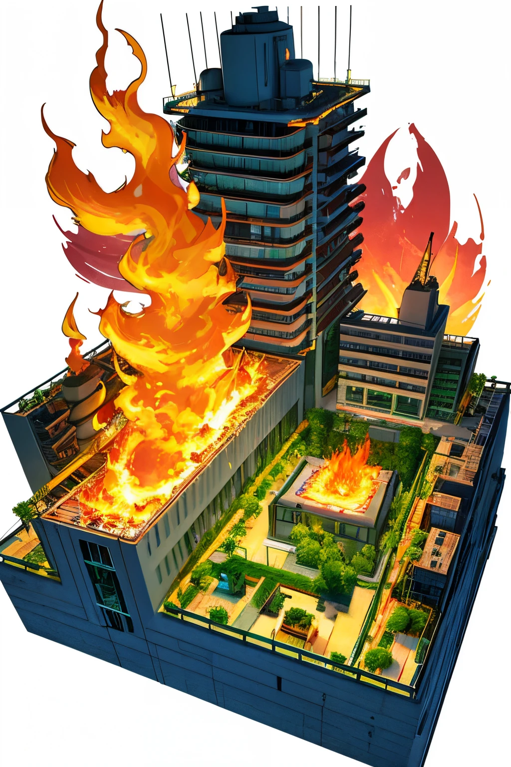 （Highest image quality1.0）（cartoon 1.0）Rick&Morty flames are burning　　Giant Spacecraft　SpongeBob　Under the sea　marijuana　Geometry