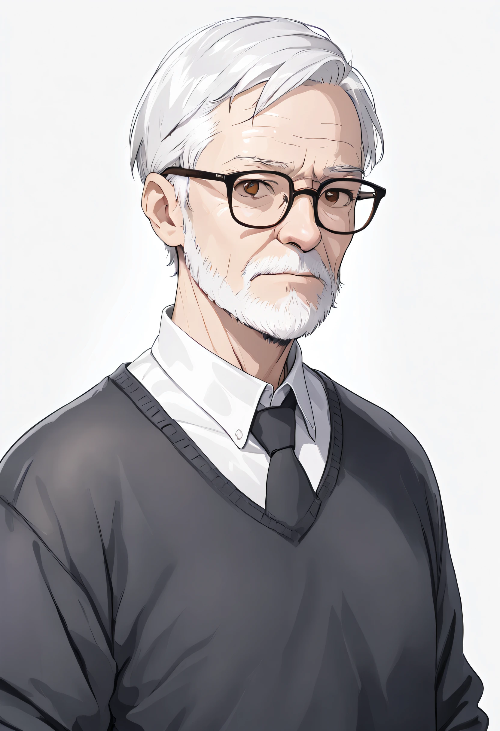 A close up of a man with glasses and a sweater - SeaArt AI