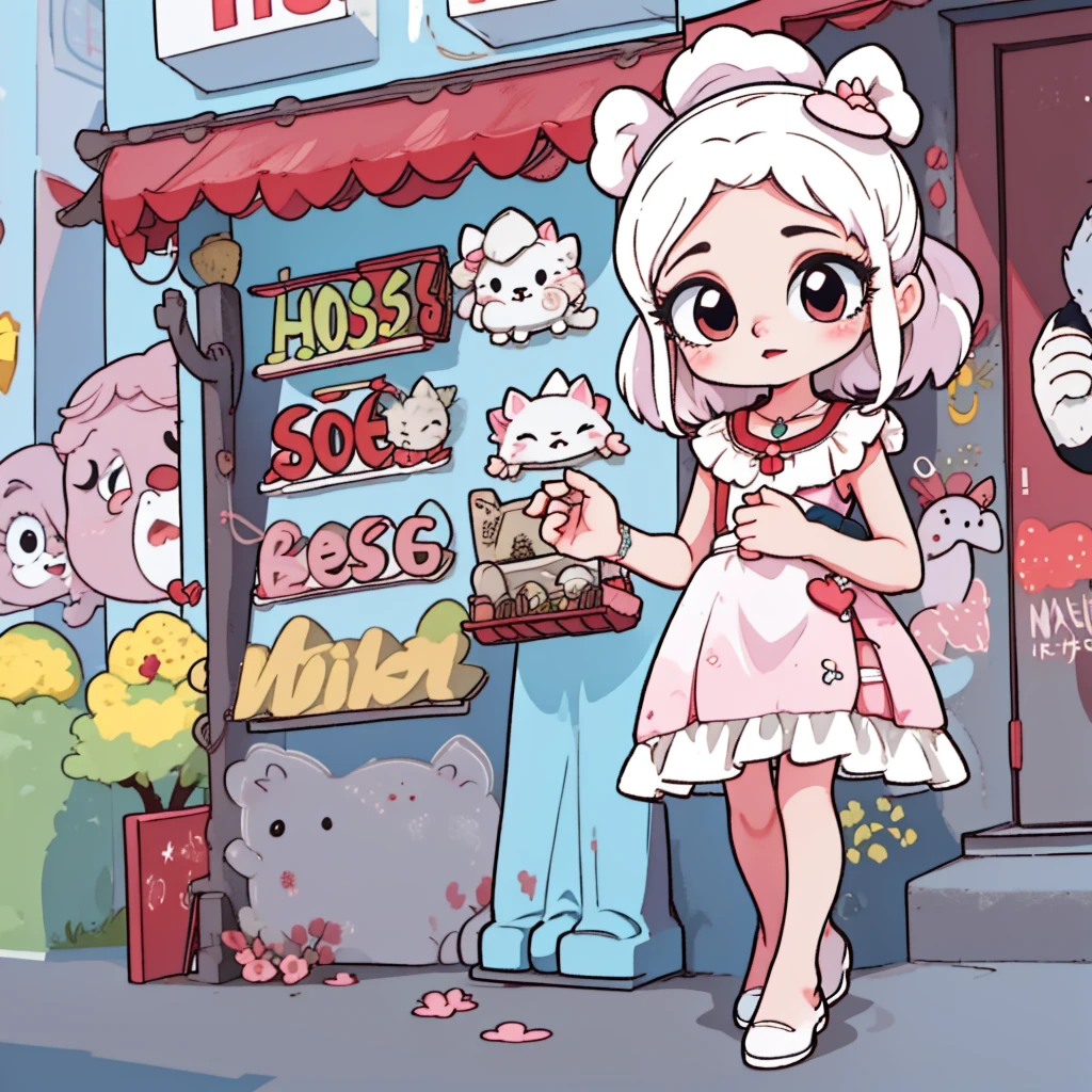1 adesivo, manual, (uma elegante, model, top rosa, fresco e fresco), fundo branco, fundo simples, minimum, fofo, tiny, cor pastel, estilo vetorial, Sem gradiente