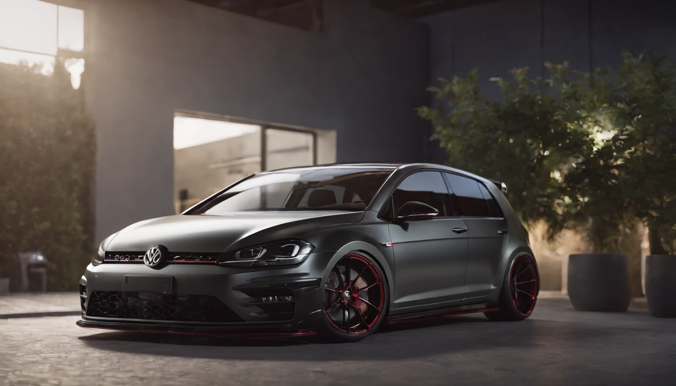 Visualize an extraordinary scene featuring a highly modified Mk7 Volkswagen Golf parked in a low-light garage, with the perfect amount of light illuminating the car. Dive into extreme micro-details to showcase the intricacies of the modifications, the sleek lines, and the overall design, creating a visually stunning image rendered with Octane Render.

Highlight the micro-details of the modified Mk7 Volkswagen Golf, focusing on the customized elements such as body kits, spoilers, rims, and other enhancements. Zoom in on the fine details of the paint job, reflections, and the unique features that make this Golf stand out.

Emphasize the lighting to enhance the micro-details, using carefully placed light sources to cast shadows that add depth and dimension to the modified Golf. Utilize Octane Render to create an image with realistic lighting, capturing the play of light on the car's surfaces and highlighting the intricate modifications.

Consider the environment of the low-light garage, using subtle ambient light to illuminate the surroundings and create a moody atmosphere. Use extreme attention to detail to capture the nuances of the garage setting, including textures on the floor, walls, and any additional elements that contribute to the overall scene.

Imagine the modified Mk7 Volkswagen Golf parked in a visually appealing pose, showcasing its modifications and unique features. Craft an image that not only captures the micro-details of the car but also conveys the essence of automotive customization and meticulous design.

This detailed prompt aims to inspire the creation of a highly detailed and macro-focused image featuring a modified Mk7 Volkswagen Golf parked in a low-light garage, with intricate details, realistic lighting, and an overall visually stunning composition rendered with Octane Render.