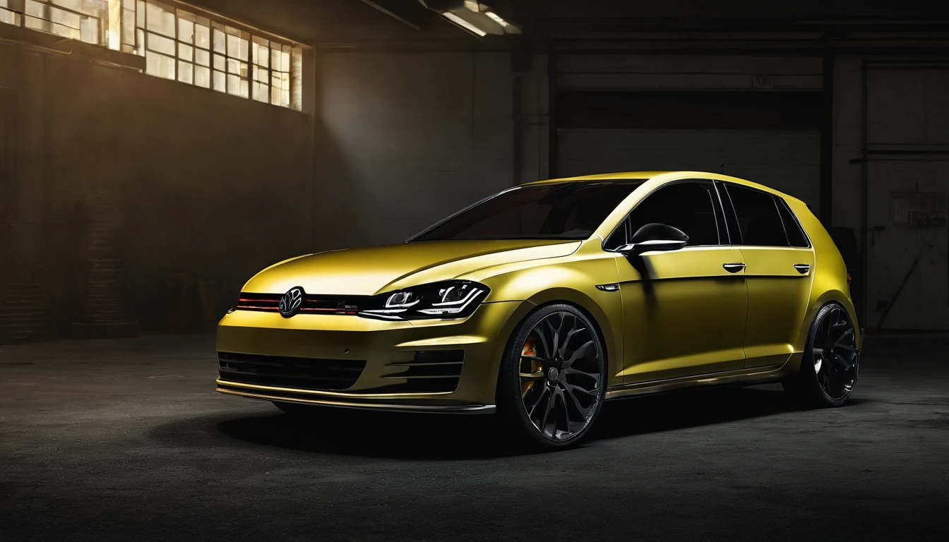 Visualize an extraordinary scene featuring a highly modified Mk7 Volkswagen Golf parked in a low-light garage, with the perfect amount of light illuminating the car. Dive into extreme micro-details to showcase the intricacies of the modifications, the sleek lines, and the overall design, creating a visually stunning image rendered with Octane Render.

Highlight the micro-details of the modified Mk7 Volkswagen Golf, focusing on the customized elements such as body kits, spoilers, rims, and other enhancements. Zoom in on the fine details of the paint job, reflections, and the unique features that make this Golf stand out.

Emphasize the lighting to enhance the micro-details, using carefully placed light sources to cast shadows that add depth and dimension to the modified Golf. Utilize Octane Render to create an image with realistic lighting, capturing the play of light on the car's surfaces and highlighting the intricate modifications.

Consider the environment of the low-light garage, using subtle ambient light to illuminate the surroundings and create a moody atmosphere. Use extreme attention to detail to capture the nuances of the garage setting, including textures on the floor, walls, and any additional elements that contribute to the overall scene.

Imagine the modified Mk7 Volkswagen Golf parked in a visually appealing pose, showcasing its modifications and unique features. Craft an image that not only captures the micro-details of the car but also conveys the essence of automotive customization and meticulous design.

This detailed prompt aims to inspire the creation of a highly detailed and macro-focused image featuring a modified Mk7 Volkswagen Golf parked in a low-light garage, with intricate details, realistic lighting, and an overall visually stunning composition rendered with Octane Render.