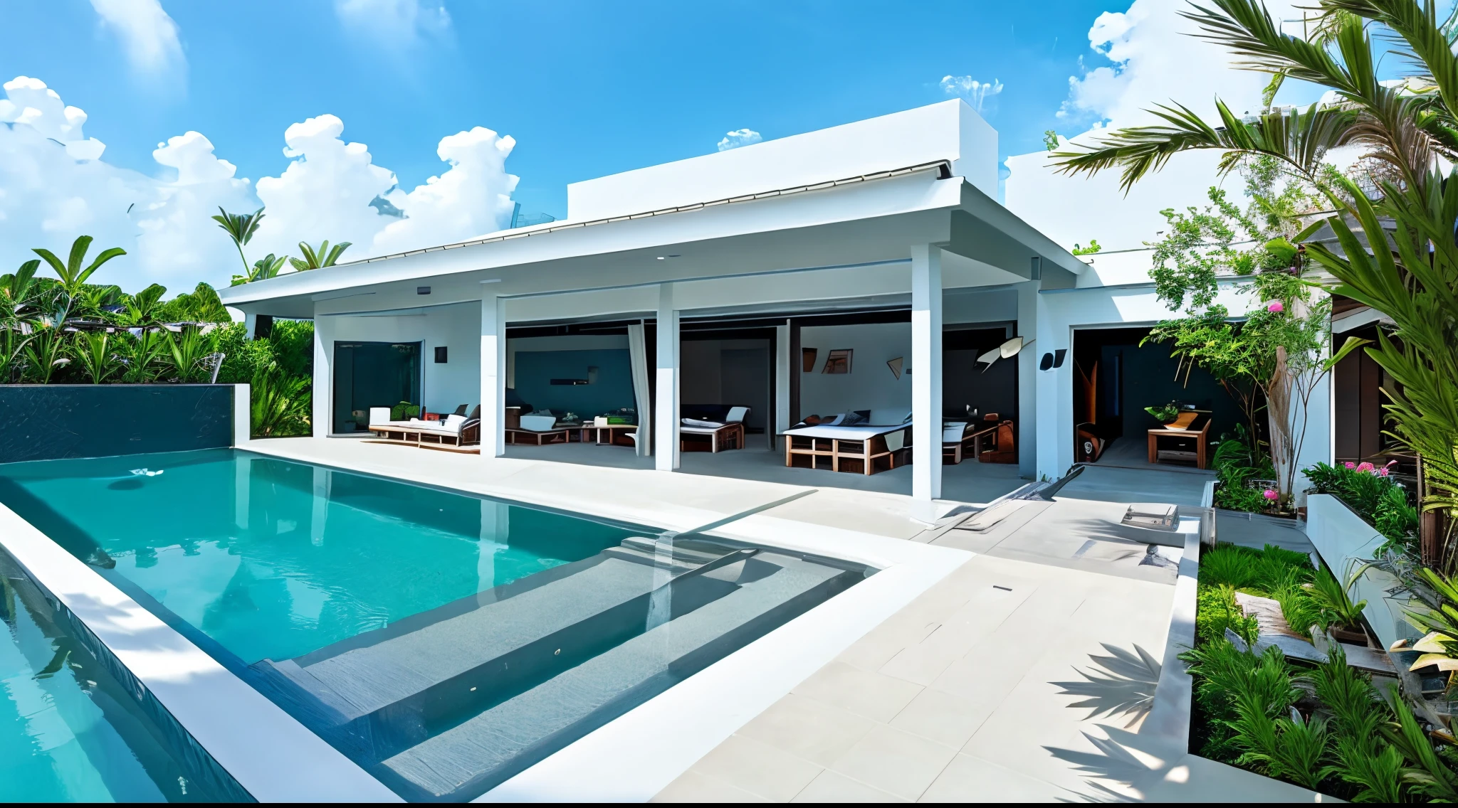 Lap Pools: For those who prioritize fitness, a sleek and modern lap pool design can be integrated into the villa's architecture.