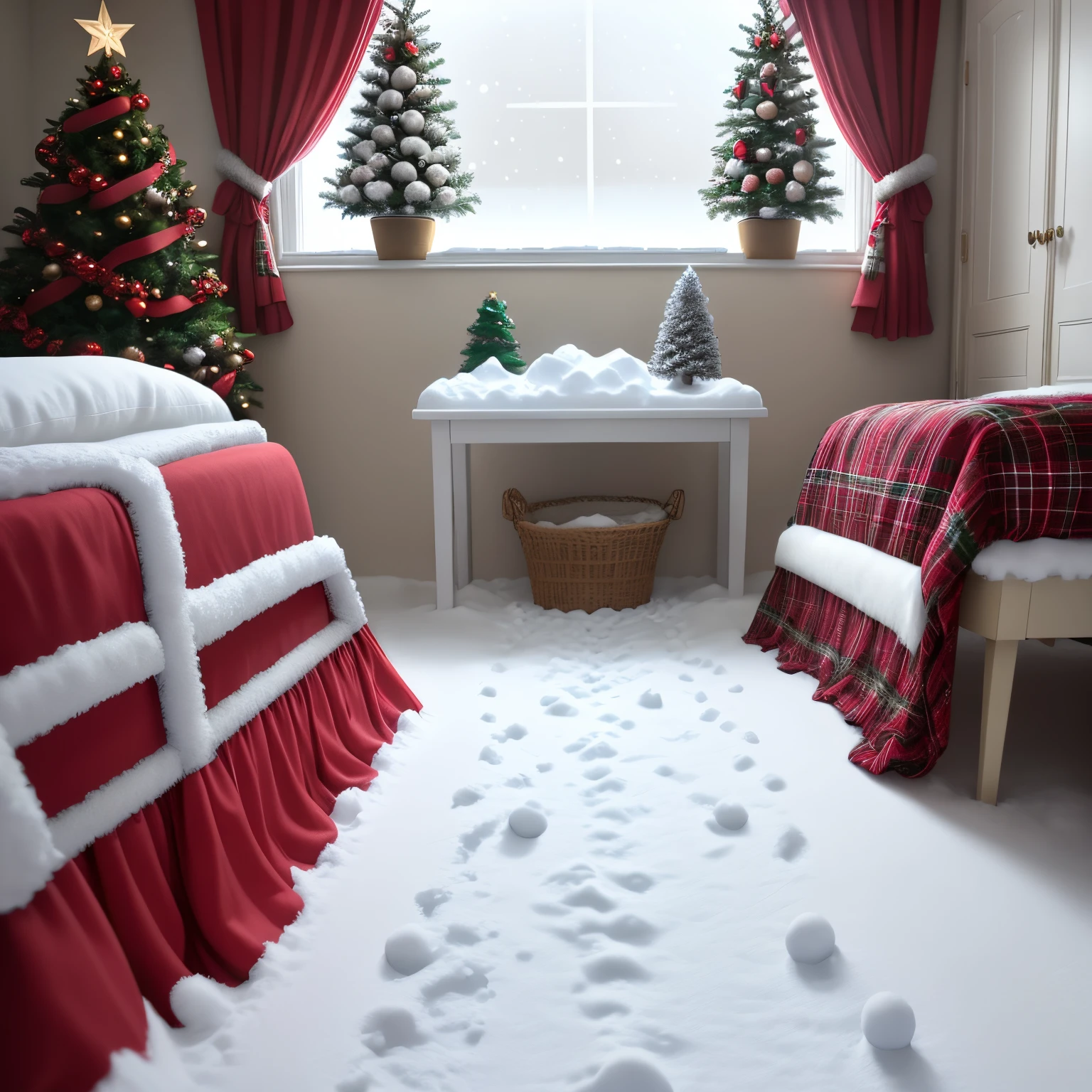 christmas room snow