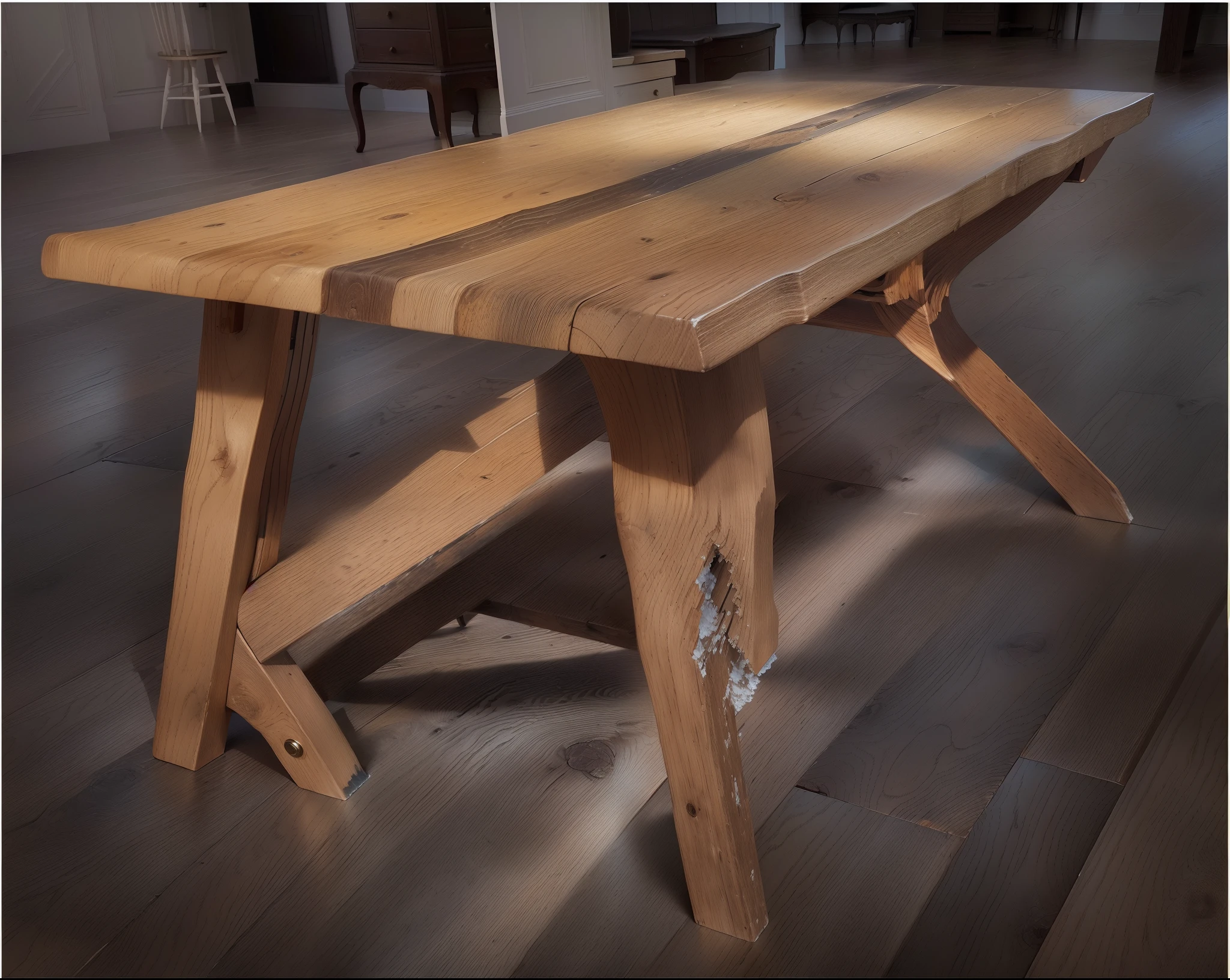 there is a wooden table with two benches on it, wooden tables, oak, detailed wooden table, inspired by Constantin Hansen, wood table, tables, inspired by Willem Claeszoon Heda, wooden table, teak table, inspired by Willem Labeij, benches, table, inspired by Jan Dirksz Both, inspired by Jakob Häne