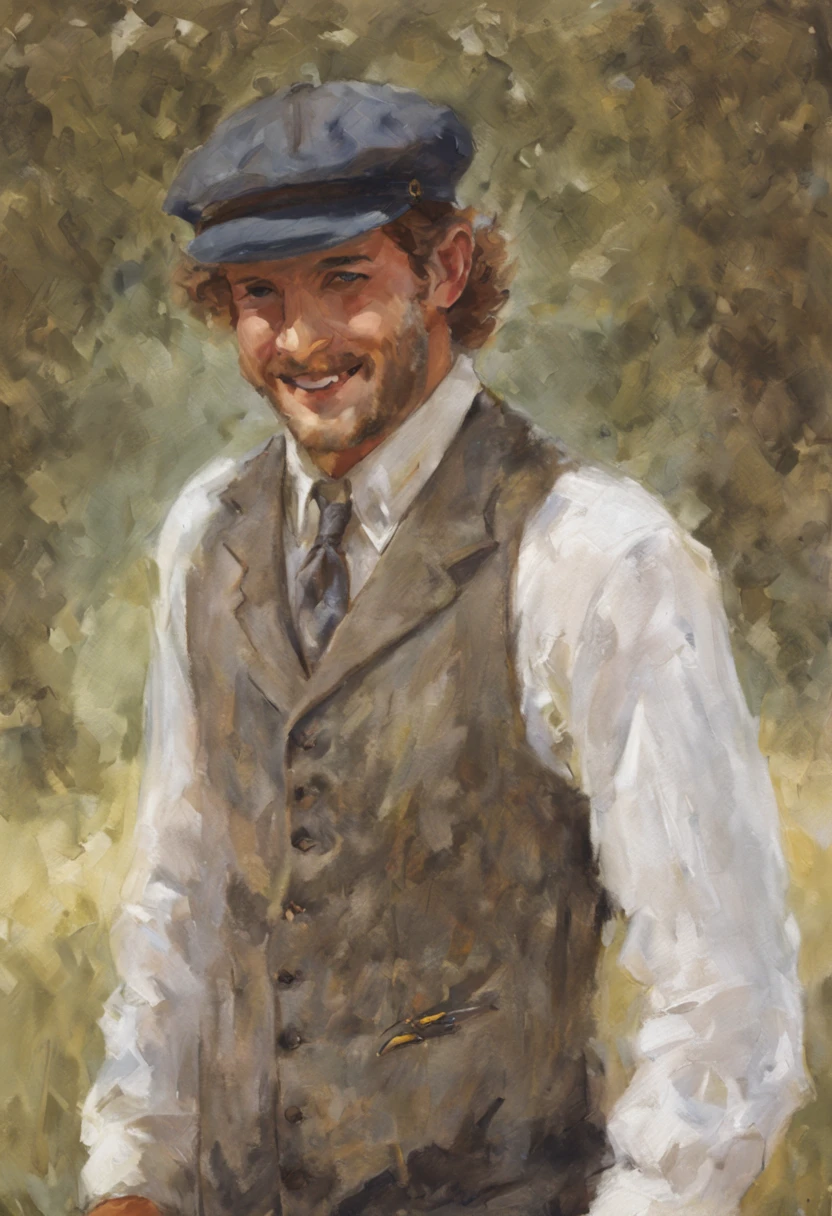 bridegroom, Slav, handsome male, curly forelock, cap, waistcoat, oily smile