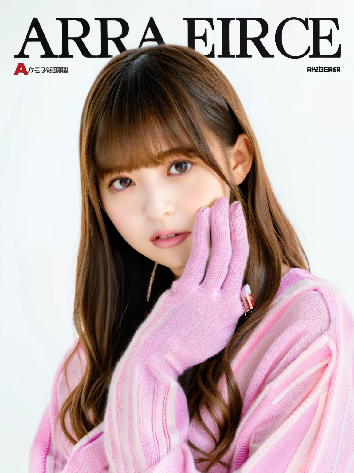 araface magazine cover with a woman in a sweater and gloves, ray, light ray, god ray, sun ray, bae suzy, magazine scan, royo, ( ray of sunlight ), magazine photo, ray casting, gods ray, texts,cover shot, magazine, ray of light, by Tadashi Nakayama, rays, cover of magazine, single ray of moon