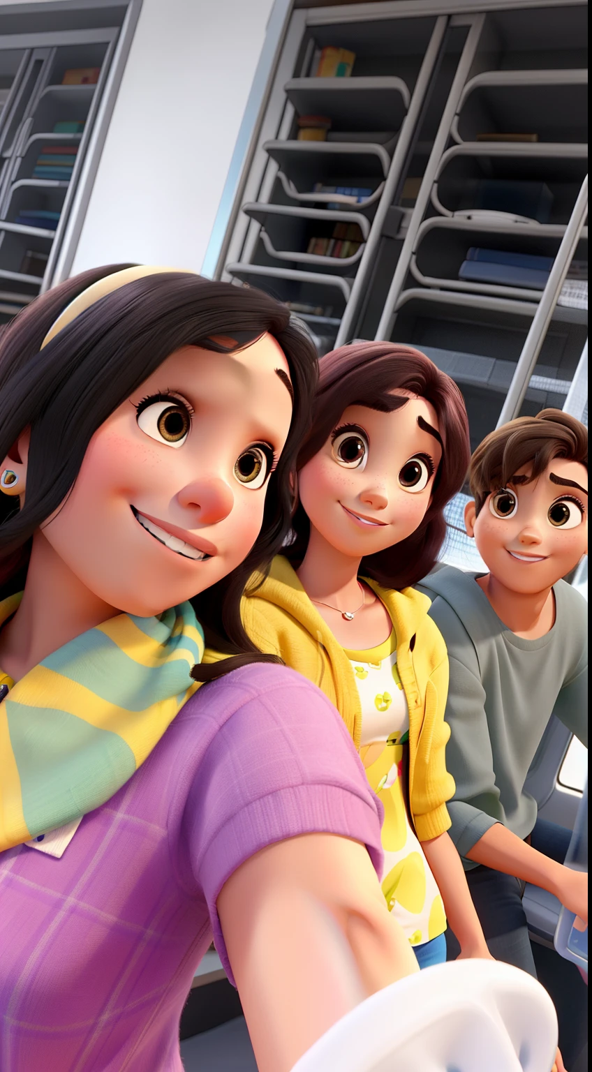 Three people , estilo disney pixar, alta qualidade, melhor qualidade