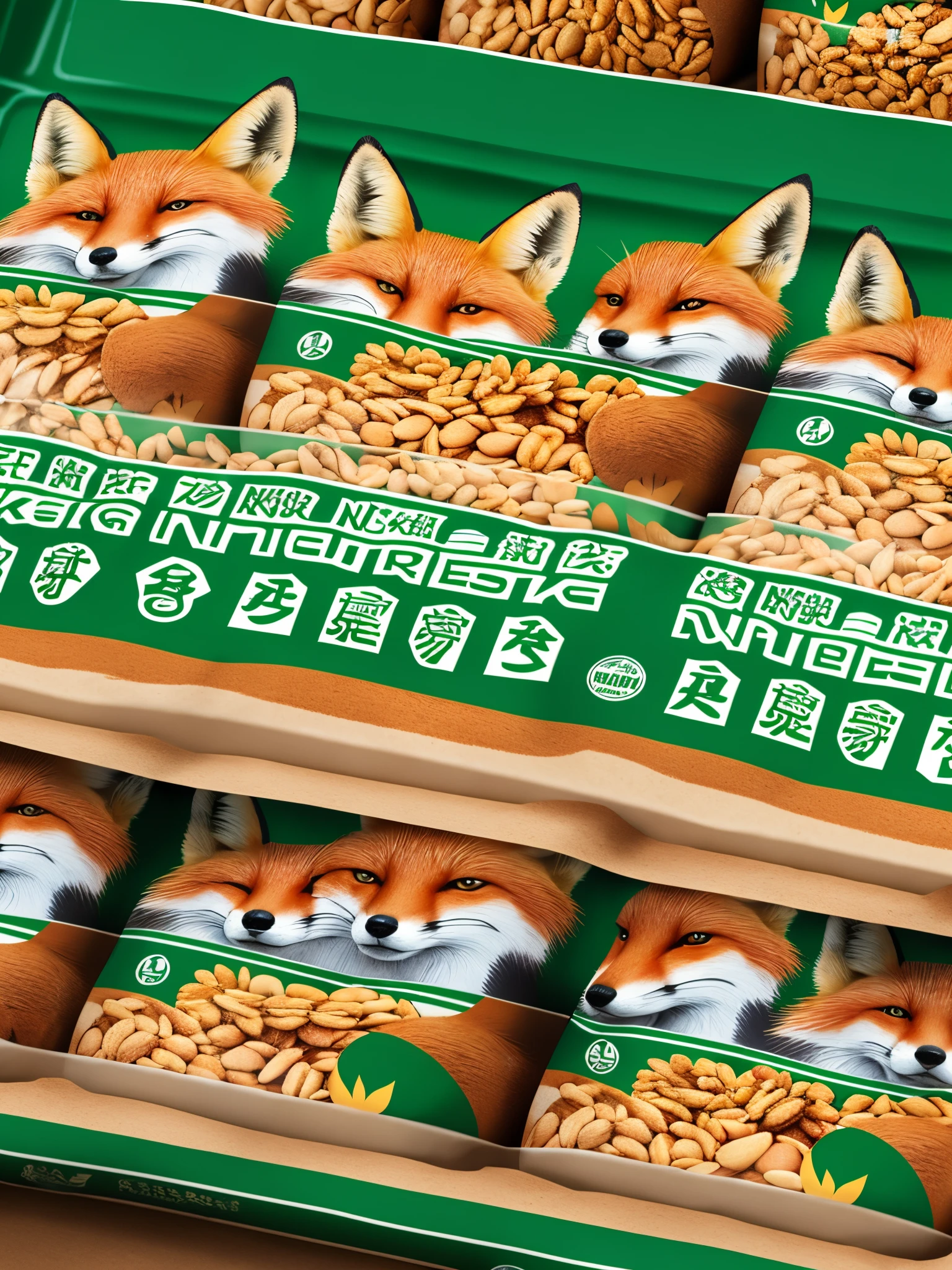 Foxnut snack packaging with a fox and brand name foxes --auto --s2