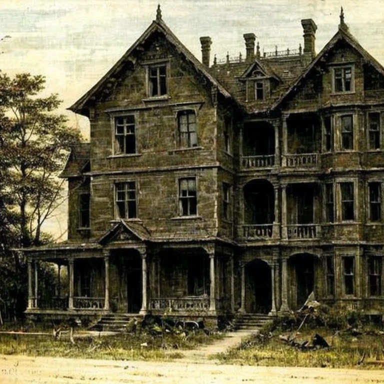 A faded photograph from the 19th
century shows a Victorian family
posing outside their ancestral
home. Upon closer inspection, a
faint, translucent figure can be
seen standing among them, its
ethereal form barely visible
against the backdrop of the old
mansion.
