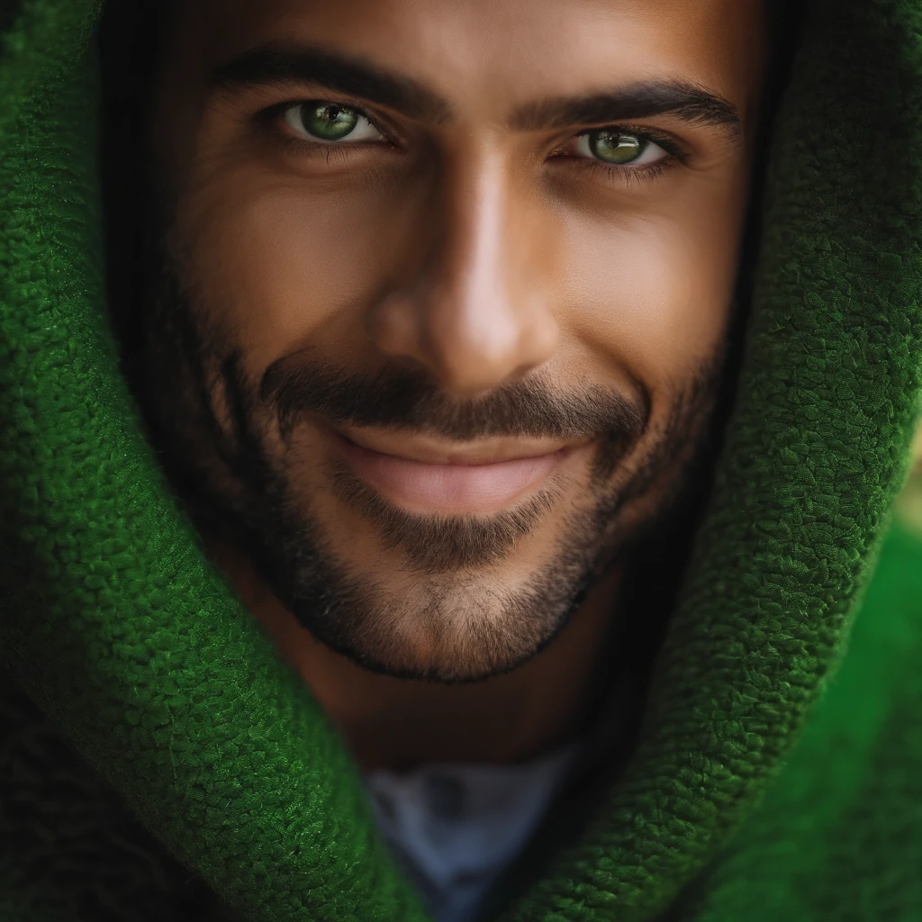 jovem masculino,meio corpo,realista,feliz ,sorridente,30 anos,olhos verdes,moreno claro,aventureiro