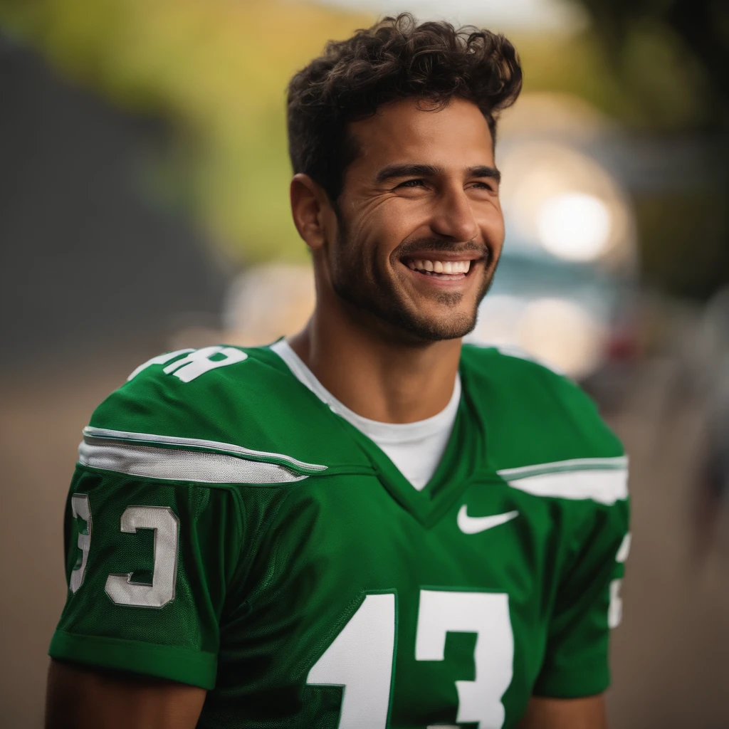 jovem masculino,meio corpo,realista,feliz ,sorridente,30 anos,olhos verdes,moreno claro,aventureiro