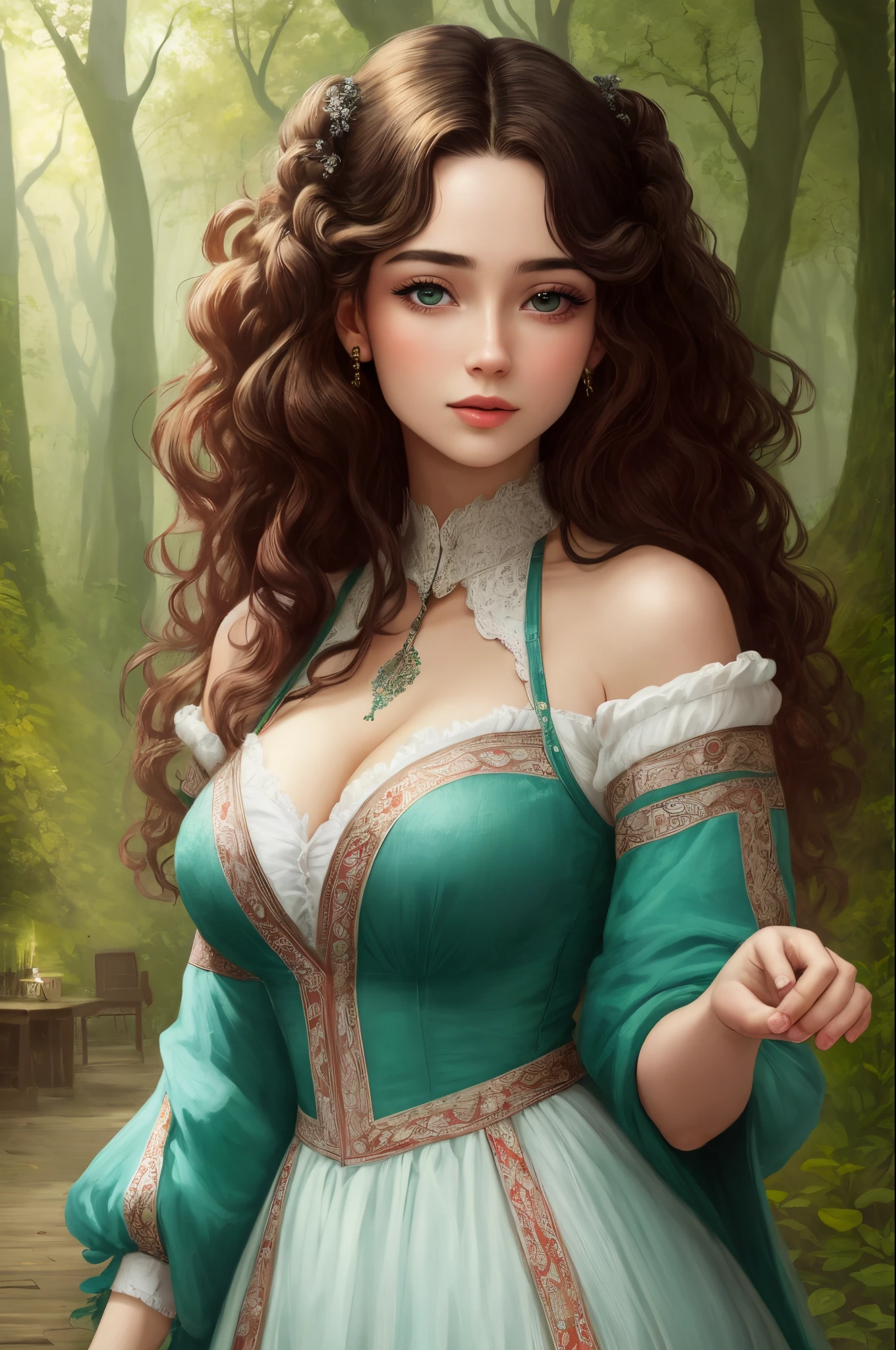 best quality,ultra-detailed,realistic,artistic,hentai,busty woman,breasts,curvy body,sensual,provocative,delicate skin,long flowing hair,erotic pose,soft lighting,colorful,painting style,stylish clothing,floral background,sexy gaze,lush environment,seductive atmosphere