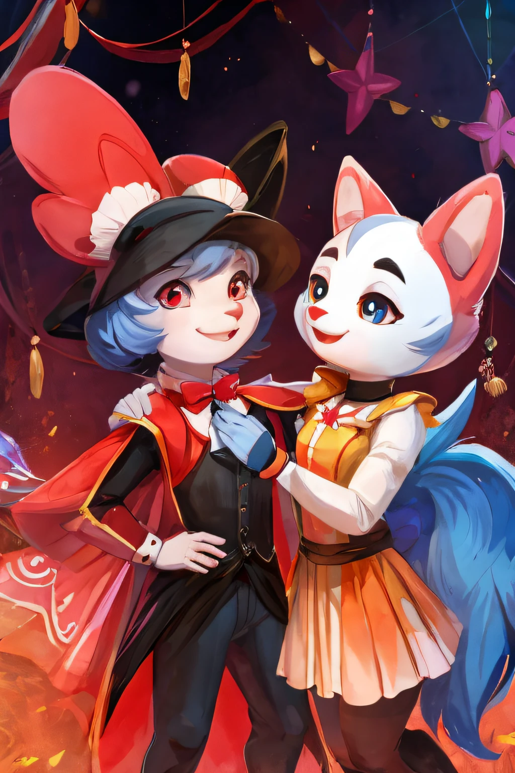 pomni from the amazing digital circus talking with a girl