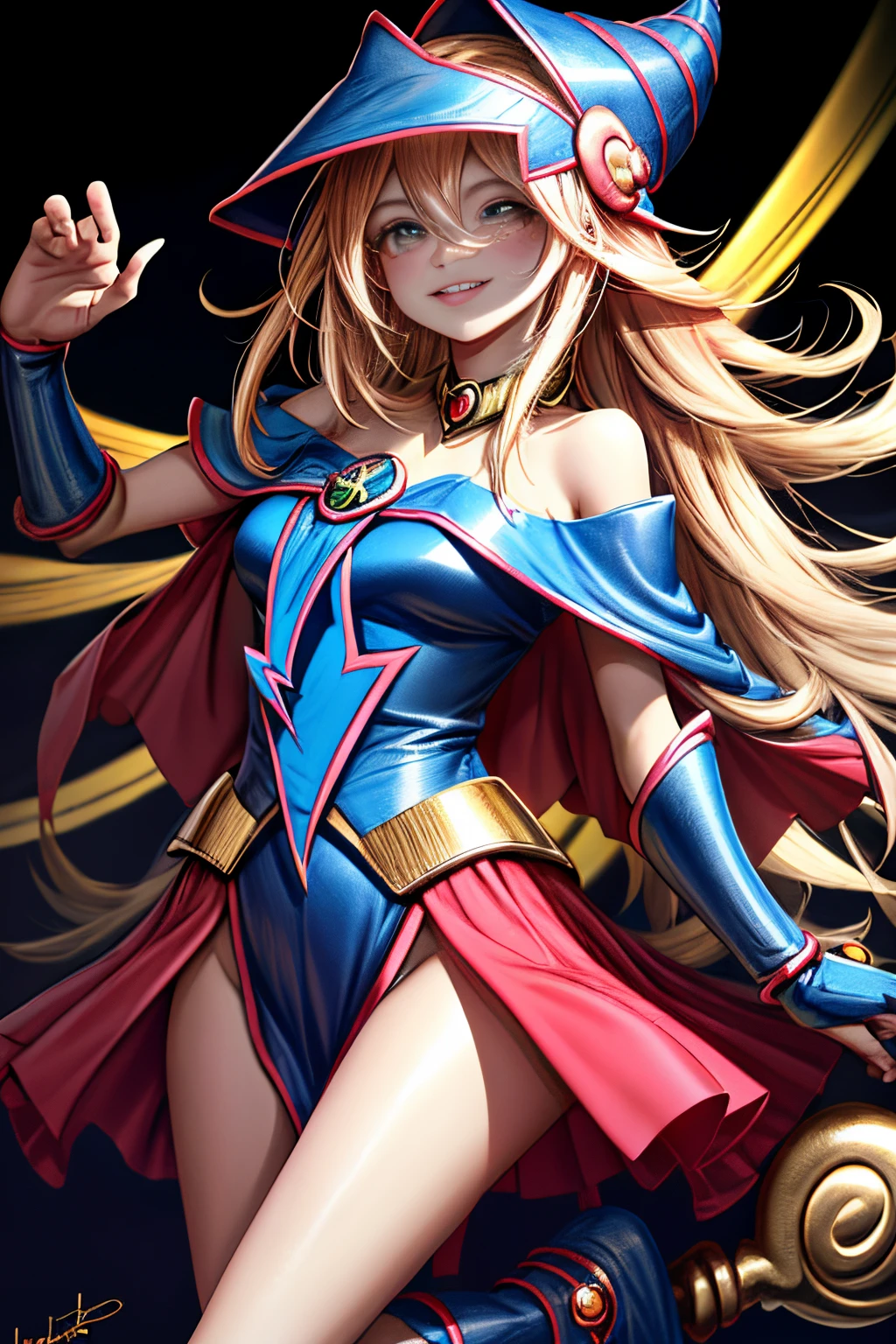 (tmasterpiece, Mejor calidad; 1.3), CG extremadamente detallado, Ultra - detallado, 1 chica Mago negro chica, solamente, smil, Mirando a Viewert, Cachorros elegantes, cabellos largos dorados, eOjos azules,
SV1, Uniforme de chica maga oscura, guantes en el codo, Casco, Los marineros lideran a Rubio, Cintas rojas, collar naranja, Guantes blancos, jewely, de lo anterior,
multiple hearts, Enfoque de cara, Venus, Tornado, Fondos abstractos, heart storm, Hart's Lightning, heart bubbles, heart balls, Estrella de Halt, heart flower, heart light, The world of the heart, heartbackground, Antecedentes de la galaxia, Heart weapons, The halo of the heart, Magia. Black magician girl is hot