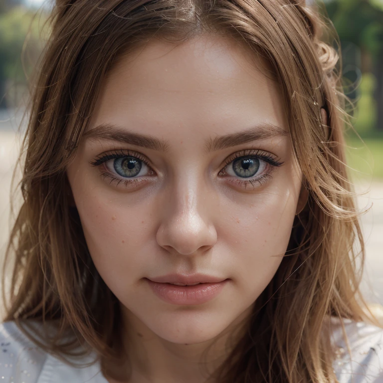 (realistic, photo-realistic:1.37),(8k, RAW photo, best quality, masterpiece:1.2), cute, ultra-detailed,heart-shaped pupils, physically-based rendering, ultra high res, kodakvision color, shot on Arricam LT Camera, bokeh, sharp focus, looking at viewer, photorealistic,realistic, solo, photorealistic, best quality,extremely detailed face,extremely detailed eyes and face, (blond girl,) clear eyes, beautiful detailed eyes,absurdres, incredibly absurdres,haunting smile,Messy hair, floating hair, round blue big eyes, clear big eyes, moist red lips, sweet, blue sky and white clouds, sunshine, sitting,on a park bench,beautiful detailed eyes,beautiful detailed lips,extremely detailed eyes and face,long eyelashe,3D rendering,ultra-detailed,photorealistic,highest quality,portrait,soft and warm colors,natural lighting