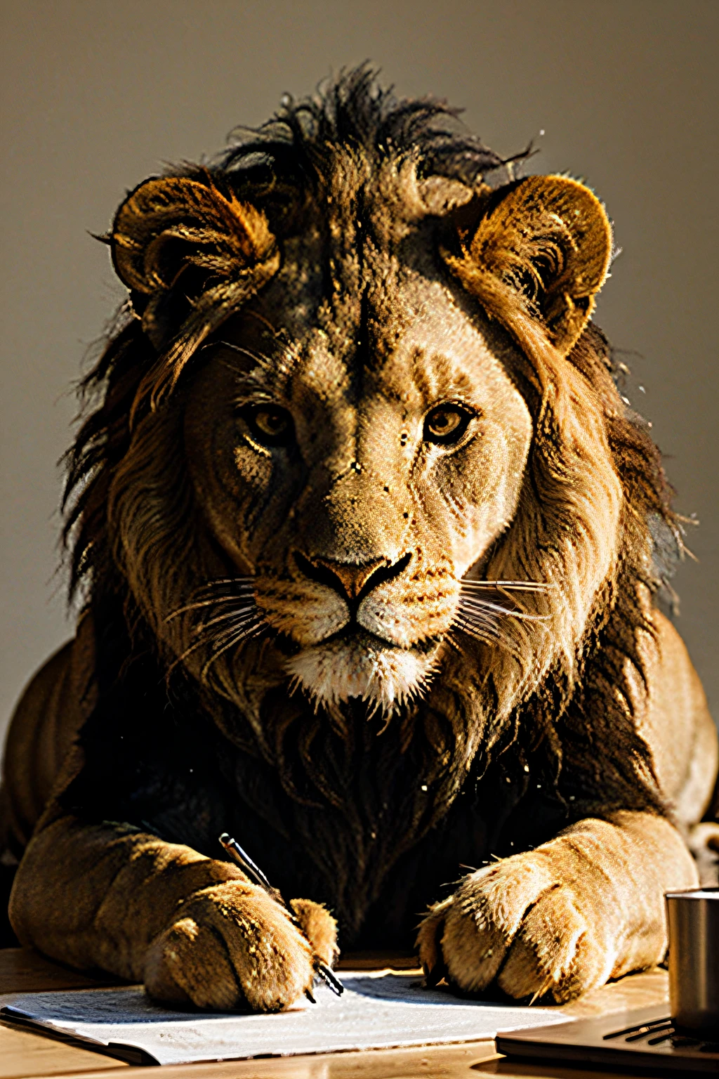 create the image of a lion by analyzing documentation