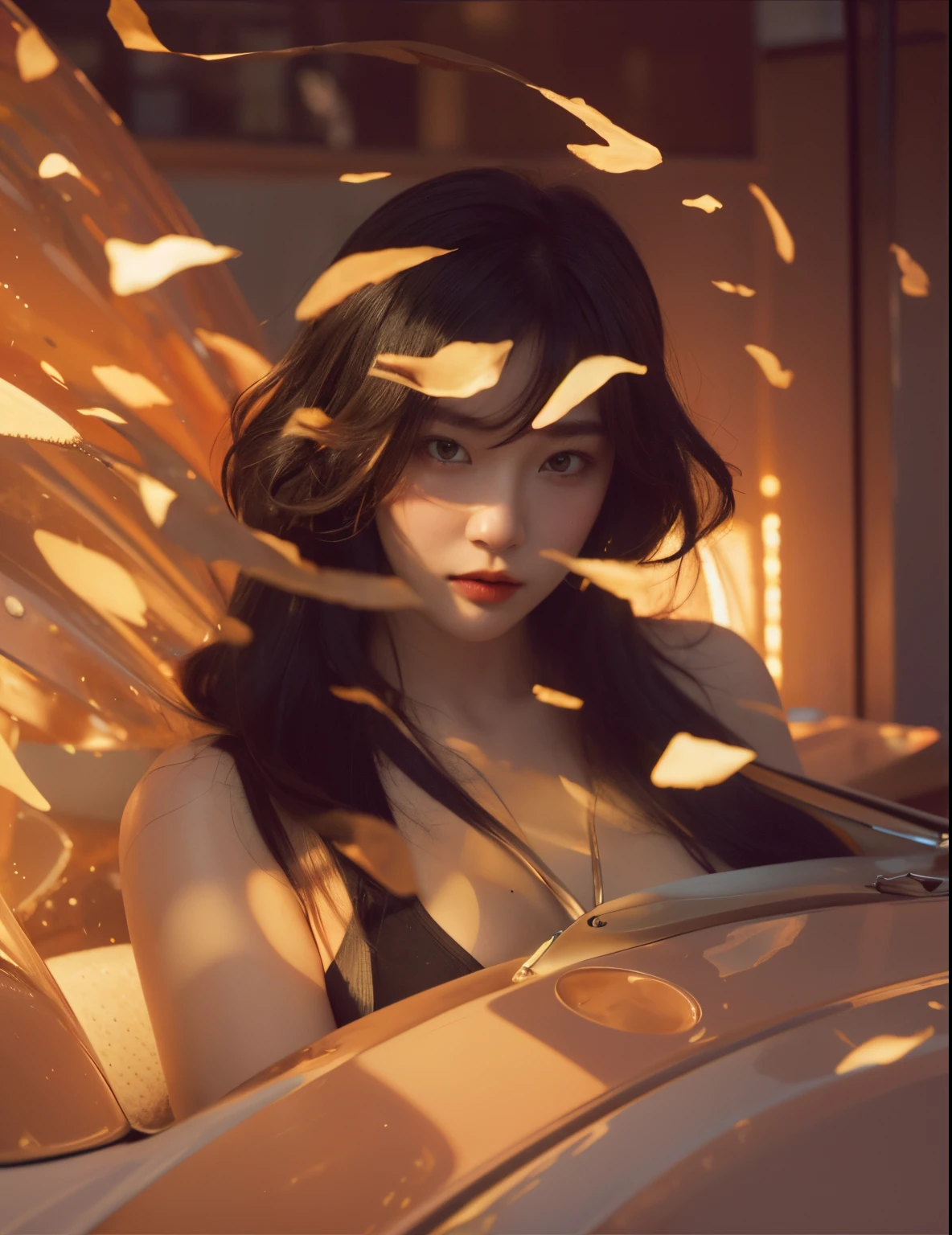 (Best quality, 8k, 32k, Masterpiece, UHD:1.2) "Generate an art scene featuring a Japanese girl model with a chic bob hairstyle gracefully wash(Best quality, 8k, 32k, Masterpiece, UHD:1.2) "Produce a captivating art piece featuring a girl with a stylish bob haircut, illuminated by dramatic and cinematic lighting that accentuates the contours of her face and hair. Create an atmosphere that exudes intrigue and depth, with shadows and highlights playing a central role in defining the scene. The lighting should emphasize the girl's features and add an extra layer of drama to the composition, making it visually striking and evoking a sense of mystery and allure."ing a car. Show her engaged in the task, portraying her in a confident and poised manner while cleaning the car with care. Highlight the interaction between the girl and the car, emphasizing the details of the washing process and incorporating elements of a pleasant and sunny environment. Capture the scene with a sense of elegance and simplicity, focusing on the girl's poise and the aesthetic of the car wash moment." swimsuit, very sexy, provocative, voloptuous, washing it in a sexy way, portrait, car washing,photorealistic,girl