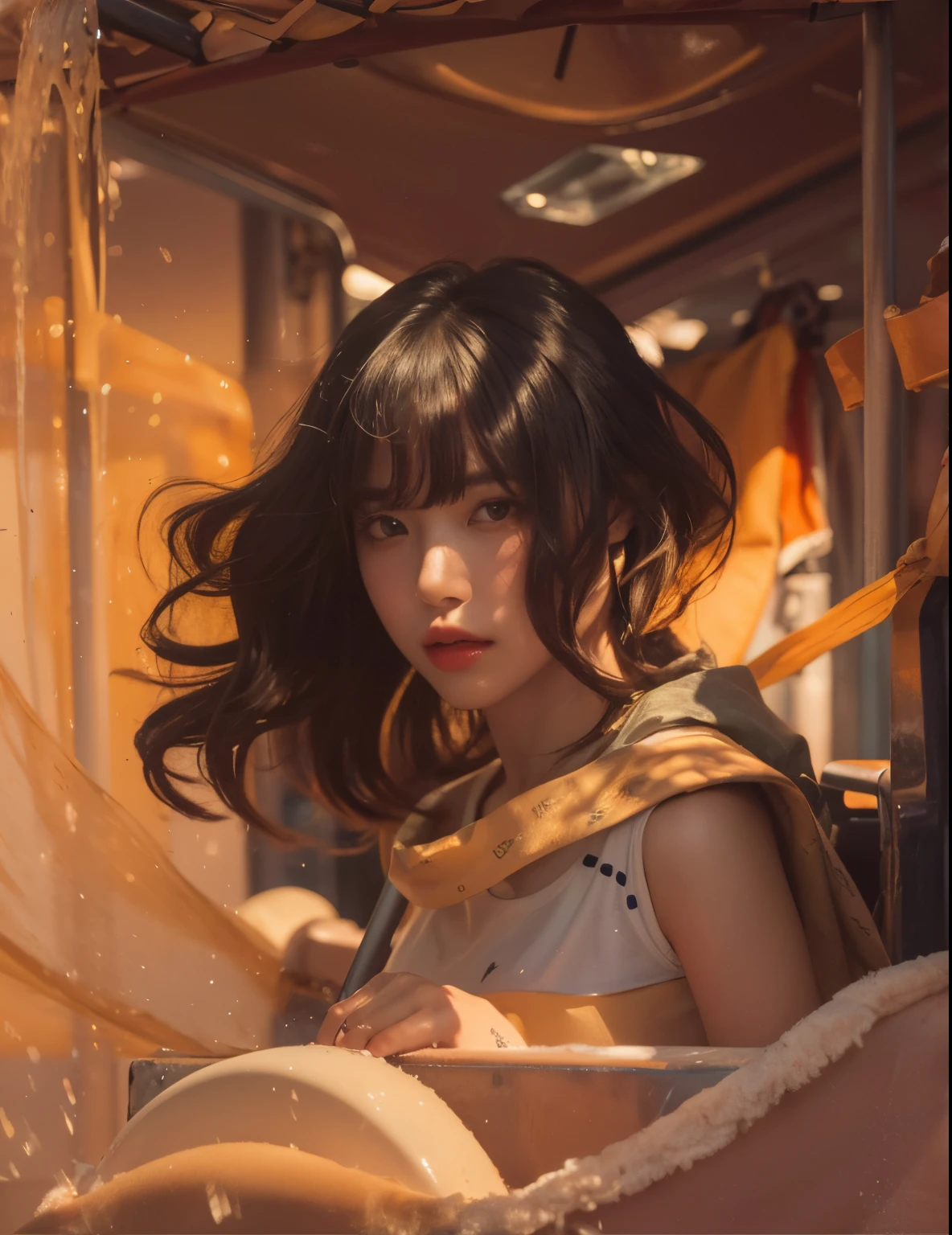 (Best quality, 8k, 32k, Masterpiece, UHD:1.2) "Generate an art scene featuring a Japanese girl model with a chic bob hairstyle gracefully wash(Best quality, 8k, 32k, Masterpiece, UHD:1.2) "Produce a captivating art piece featuring a girl with a stylish bob haircut, illuminated by dramatic and cinematic lighting that accentuates the contours of her face and hair. Create an atmosphere that exudes intrigue and depth, with shadows and highlights playing a central role in defining the scene. The lighting should emphasize the girl's features and add an extra layer of drama to the composition, making it visually striking and evoking a sense of mystery and allure."ing a car. Show her engaged in the task, portraying her in a confident and poised manner while cleaning the car with care. Highlight the interaction between the girl and the car, emphasizing the details of the washing process and incorporating elements of a pleasant and sunny environment. Capture the scene with a sense of elegance and simplicity, focusing on the girl's poise and the aesthetic of the car wash moment." swimsuit, very sexy, provocative, voloptuous, washing it in a sexy way, portrait, car washing,photorealistic,girl