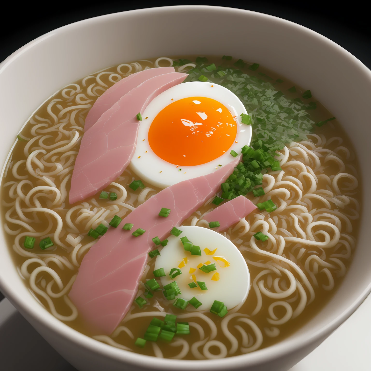 one big cup Ramen whit half boiled egg, slice of boiled ham, close up,
Food sticks
(still life)
fog, haze, high detail, ultradetailed, intricately detailed, fine details, hyperdetailed, cinematic, hyperrealistic, 
hyper realism soft light, studio lighting, diffused soft lighting, shallow depth of field, sharp focus bokeh,
raytracing, subsurface scattering, diffused soft lighting, 
ultradetailed, (intricately detailed, fine details, hyperdetailed), cinematic, hyperrealistic,