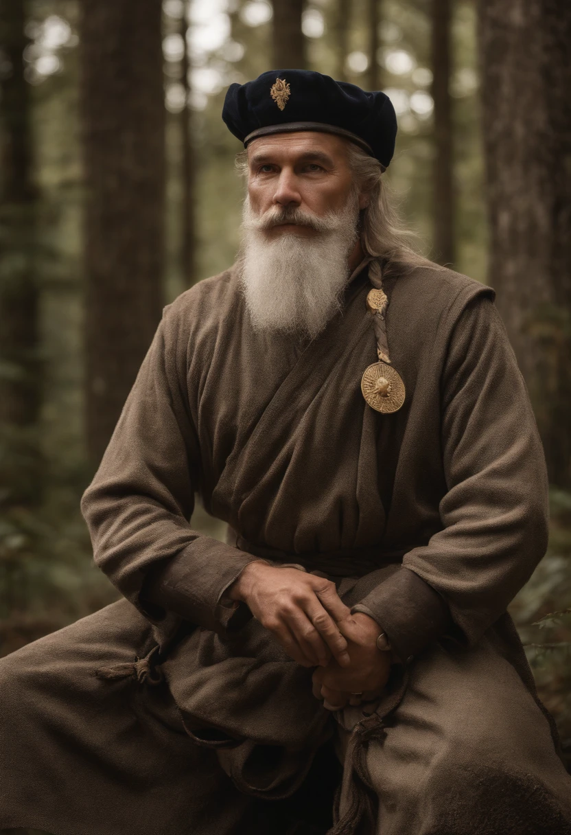 Ahti is captured at the heart of an ancient and sprawling labyrinth of stone formations, bathed in the soft glow of torchlight. He is wielding a ceremonial sword, its blade adorned with ancient symbols, as he performs a series of intricate and graceful martial arts movements with remarkable finesse and fluidity.,Control,Ahti's appearance is as distinctive as his personality. He is portrayed as a middle-aged man with a unique and intriguing aesthetic.
Ahti has a weathered and rugged appearance, suggesting a life lived close to nature and the elements. He has a strong and slightly weather-beaten face, with deep lines etched across his forehead and around his eyes, hinting at a life filled with wisdom and experience. His eyes are bright and piercing, reflecting a keen intellect and a hint of mischief.
Ahti's salt-and-pepper hair is thinning, with a receding hairline. He has no beard. His hair is slightly unkempt, contributing to his overall unconventional and carefree appearance.
Ahti's attire is equally unique. He is often seen wearing a worn, navy blue janitorial uniform, complete with a matching cap. The uniform is adorned with various patches and emblems, hinting at his long-standing association with the FBC. Despite its worn appearance, the uniform is always clean and neat, suggesting a sense of pride in his role as the janitor.
Around his neck, Ahti wears a pendant or talisman, the specific design and meaning of which remain unknown. This pendant often catches the light, drawing attention to it and further adding to the air of mystery surrounding Ahti.
Ahti's overall demeanor and posture exude a sense of confidence and ease. He moves with a relaxed and unhurried gait, seemingly unaffected by the chaos and supernatural occurrences surrounding him. His presence commands attention, and his enigmatic aura is enhanced by his distinct appearance.
Ahti stands at an average height, with a sturdy and robust build that suggests strength and resilience. His physique is not overly muscular, but there is a sense of underlying power and endurance in his frame. He carries himself with a relaxed and confident posture, often standing tall with his shoulders back.
His weathered face is characterized by a slightly tan complexion, indicating exposure to the elements and a life spent outdoors. Deep lines and wrinkles etch his forehead and the corners of his eyes, hinting at a lifetime of wisdom and experiences. His eyes themselves are a striking shade of blue or gray, possessing a sharp and perceptive gaze that seems to hold more knowledge than he lets on.
Ahti's hair is a mix of gray and silver, cropped short and slightly disheveled. It has a natural, tousled appearance, adding to his rugged charm. His thick, bushy mustache matches the color of his hair and frames his mouth, giving him a distinctive and memorable look.
Facial hair aside, Ahti maintains a clean-shaven appearance, with no other prominent features or facial embellishments. His lips are slightly thin but often curve into a warm and enigmatic smile, revealing a glimpse of his playful nature.
In terms of attire, Ahti is typically seen in a worn and faded navy blue janitorial uniform. The fabric is well-used but meticulously clean, suggesting a meticulous attention to detail. The uniform includes a short-sleeved button-up shirt, trousers, and a matching cap that he often wears low on his forehead. Various patches and badges adorn the uniform, indicating his long-standing association with the FBC.
Ahti's hands, often gloved for his janitorial duties, are weathered and calloused, further emphasizing his hardworking nature. There is a sense of strength and dexterity in his hands, reflecting his ability to handle any task thrown his way.
Overall, Ahti's physical appearance combines ruggedness with a sense of mystery and wisdom. His weathered features, striking eyes, and distinctive mustache contribute to his unique and memorable appearance, enhancing his enigmatic presence.