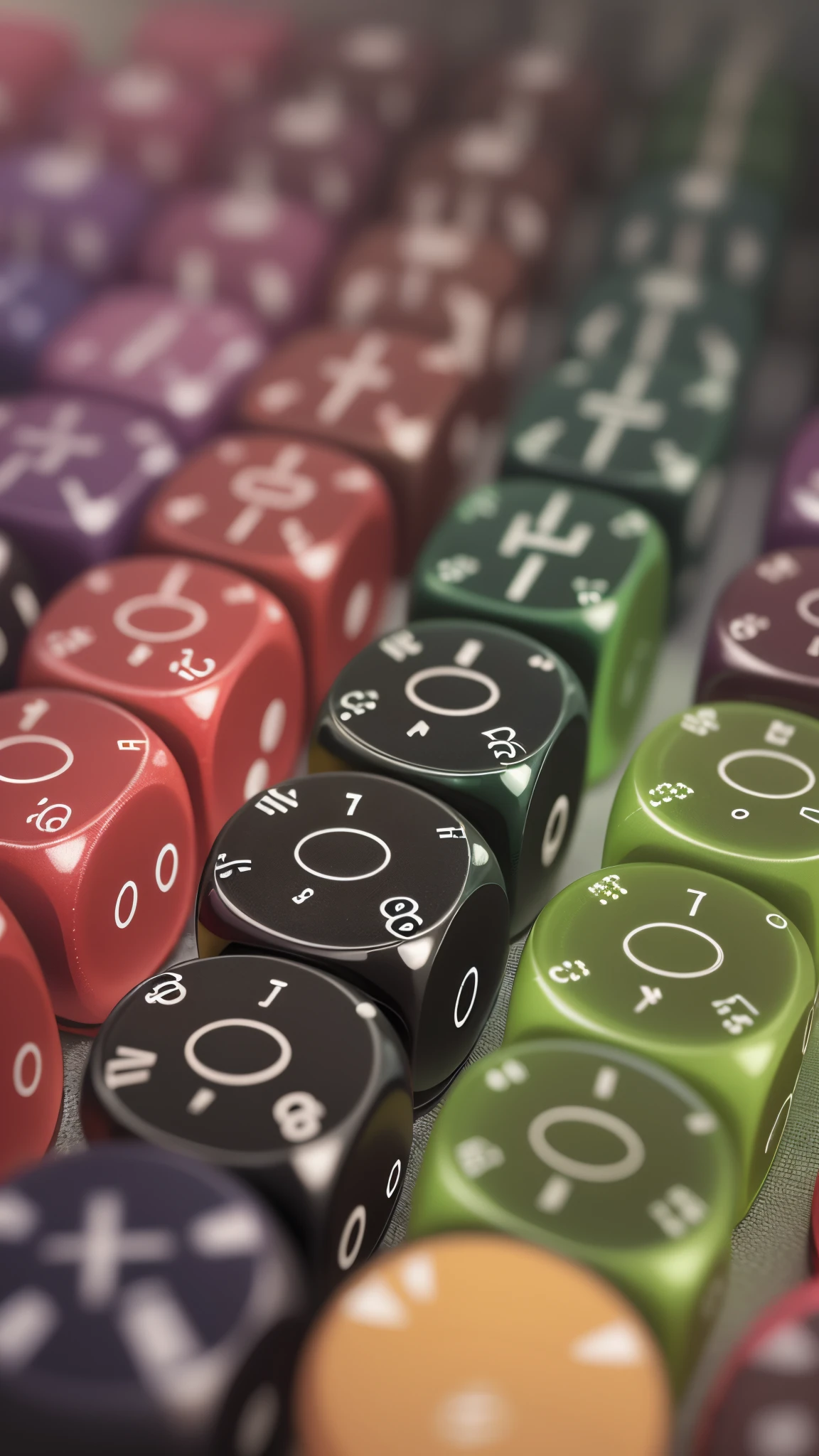 Colorful multiple dice, Full HD, photorealistic, hyperrealistic, 16k --auto --s2