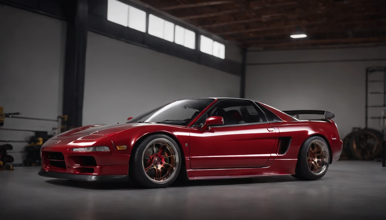 Visualize an exceptional scene featuring a highly modified 1995 Acura NSX parked in a low-light garage, with the perfect amount of light highlighting its features. Dive into extreme micro-details to showcase the intricacies of the modifications, sleek lines, and overall design, creating a visually stunning image rendered with Octane Render.

Highlight the micro-details of the modified 1995 Acura NSX, focusing on the customized elements such as body enhancements, spoilers, rims, and any other unique features. Zoom in on the fine details of the paint job, reflections, and the distinctive characteristics that make this NSX stand out.

Emphasize the lighting to enhance the micro-details, using carefully placed light sources to cast shadows that add depth and dimension to the modified NSX. Utilize Octane Render to create an image with realistic lighting, capturing the play of light on the car's surfaces and highlighting the intricate modifications.

Consider the environment of the low-light garage, utilizing subtle ambient light to illuminate the surroundings and create a moody atmosphere. Use extreme attention to detail to capture the nuances of the garage setting, including textures on the floor, walls, and any additional elements that contribute to the overall scene.

Imagine the modified 1995 Acura NSX parked in a visually appealing pose, showcasing its modifications and unique features. Craft an image that not only captures the micro-details of the car but also conveys the essence of automotive customization and meticulous design.

This detailed prompt aims to inspire the creation of a highly detailed and macro-focused image featuring a modified 1995 Acura NSX parked in a low-light garage, with intricate details, realistic lighting, and an overall visually stunning composition rendered with Octane Render.