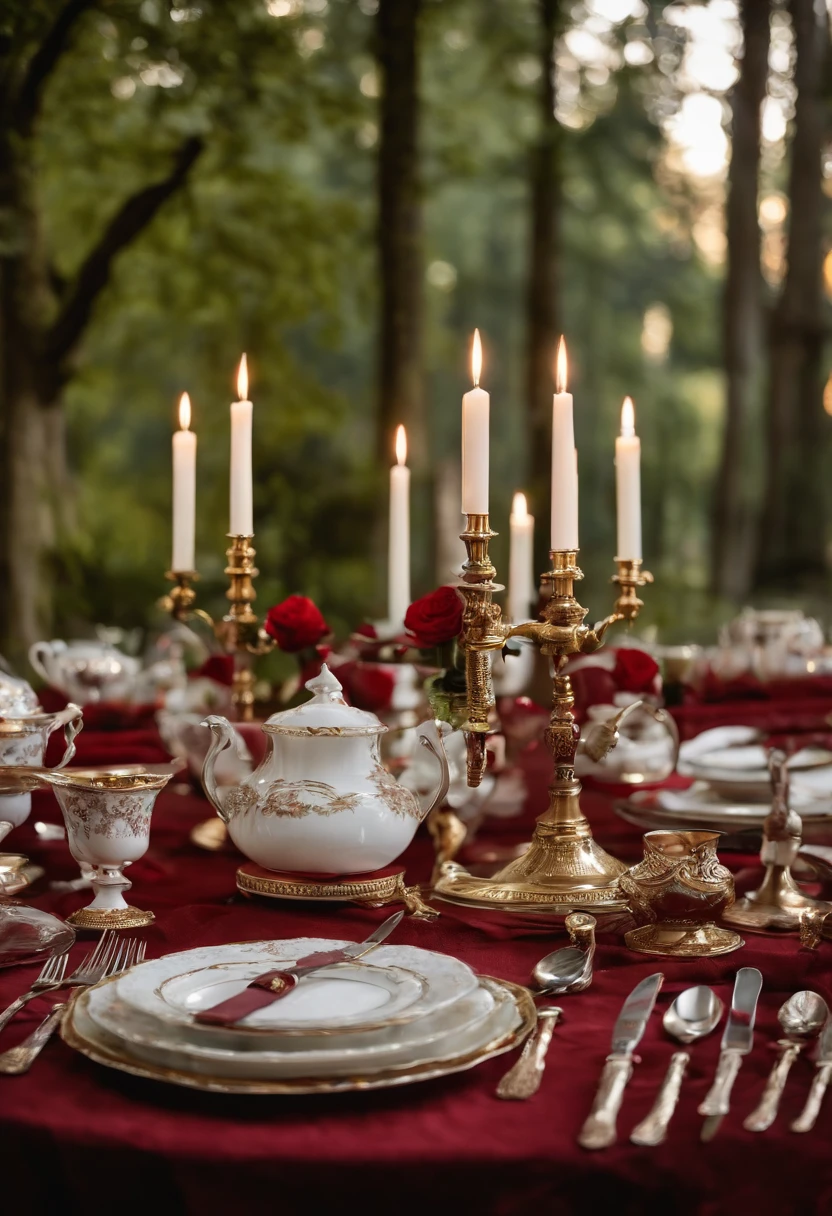 A photo of a beautifully set dining table with fine china and elegant silverware,original,Overweight, wears fedora, neck beard, bad skin, bloodshot eyes, bad hygiene, greasy hair