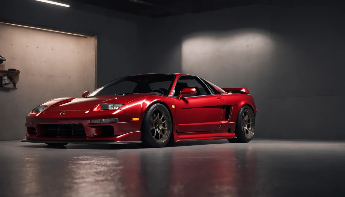 Visualize an exceptional scene featuring a highly modified 1995 Acura NSX parked in a low-light garage, with the perfect amount of light highlighting its features. Dive into extreme micro-details to showcase the intricacies of the modifications, sleek lines, and overall design, creating a visually stunning image rendered with Octane Render.

Highlight the micro-details of the modified 1995 Acura NSX, focusing on the customized elements such as body enhancements, spoilers, rims, and any other unique features. Zoom in on the fine details of the paint job, reflections, and the distinctive characteristics that make this NSX stand out.

Emphasize the lighting to enhance the micro-details, using carefully placed light sources to cast shadows that add depth and dimension to the modified NSX. Utilize Octane Render to create an image with realistic lighting, capturing the play of light on the car's surfaces and highlighting the intricate modifications.

Consider the environment of the low-light garage, utilizing subtle ambient light to illuminate the surroundings and create a moody atmosphere. Use extreme attention to detail to capture the nuances of the garage setting, including textures on the floor, walls, and any additional elements that contribute to the overall scene.

Imagine the modified 1995 Acura NSX parked in a visually appealing pose, showcasing its modifications and unique features. Craft an image that not only captures the micro-details of the car but also conveys the essence of automotive customization and meticulous design.

This detailed prompt aims to inspire the creation of a highly detailed and macro-focused image featuring a modified 1995 Acura NSX parked in a low-light garage, with intricate details, realistic lighting, and an overall visually stunning composition rendered with Octane Render.