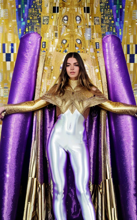 Archangel Gabriel , golden armor photo RAW, (((full length body))) (((gustav klimt))) intertwined limbs back to viewer (Black, petrol, lilac and neon pink : Portrait of ghostly white alien woman, armor , meging with backround, embraceing lover, shiny aura, highly detailed, gold filigree, intricate motifs, organic tracery, Gustav Klimt, glowing stardust by W. Zelmer, perfect composition, smooth, sharp focus, sparkling particles, organic ribbrd background Realistic, realism, hd, 35mm photograph, 8k), masterpiece, award winning photography, natural light, perfect composition, high detail, hyper realistic