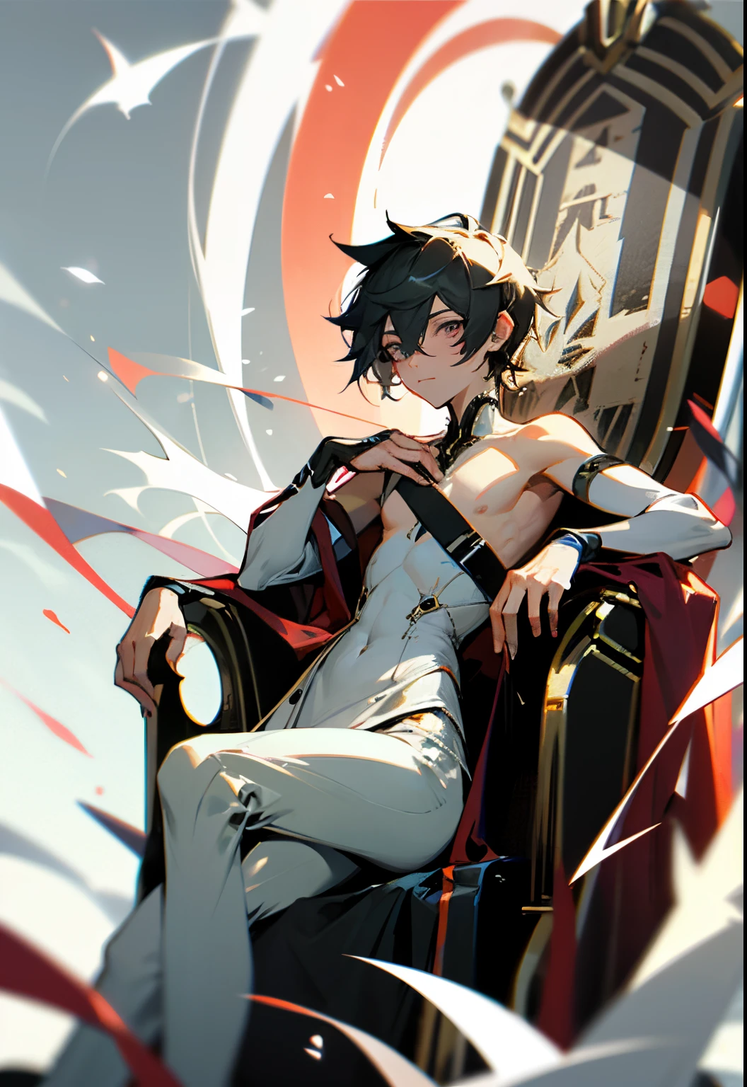 Androgyne male on throne half ????? skinny
