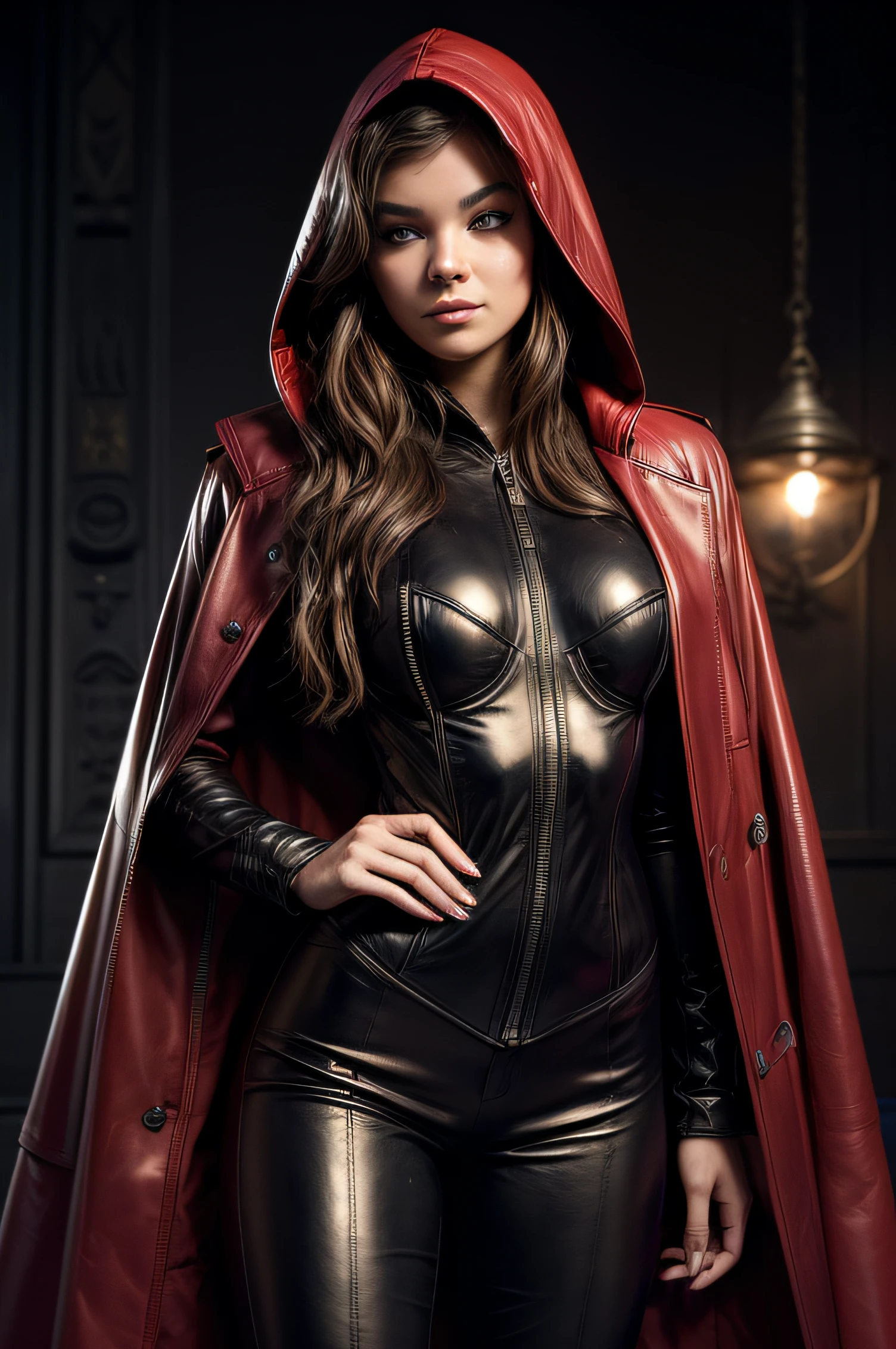 A beautiful girl with a mysterious light that illuminates the dark night. She wears a red leather suit and a long red hooded coat, and is the strongest magician who harbors and unleashes the power of black, brown eyes