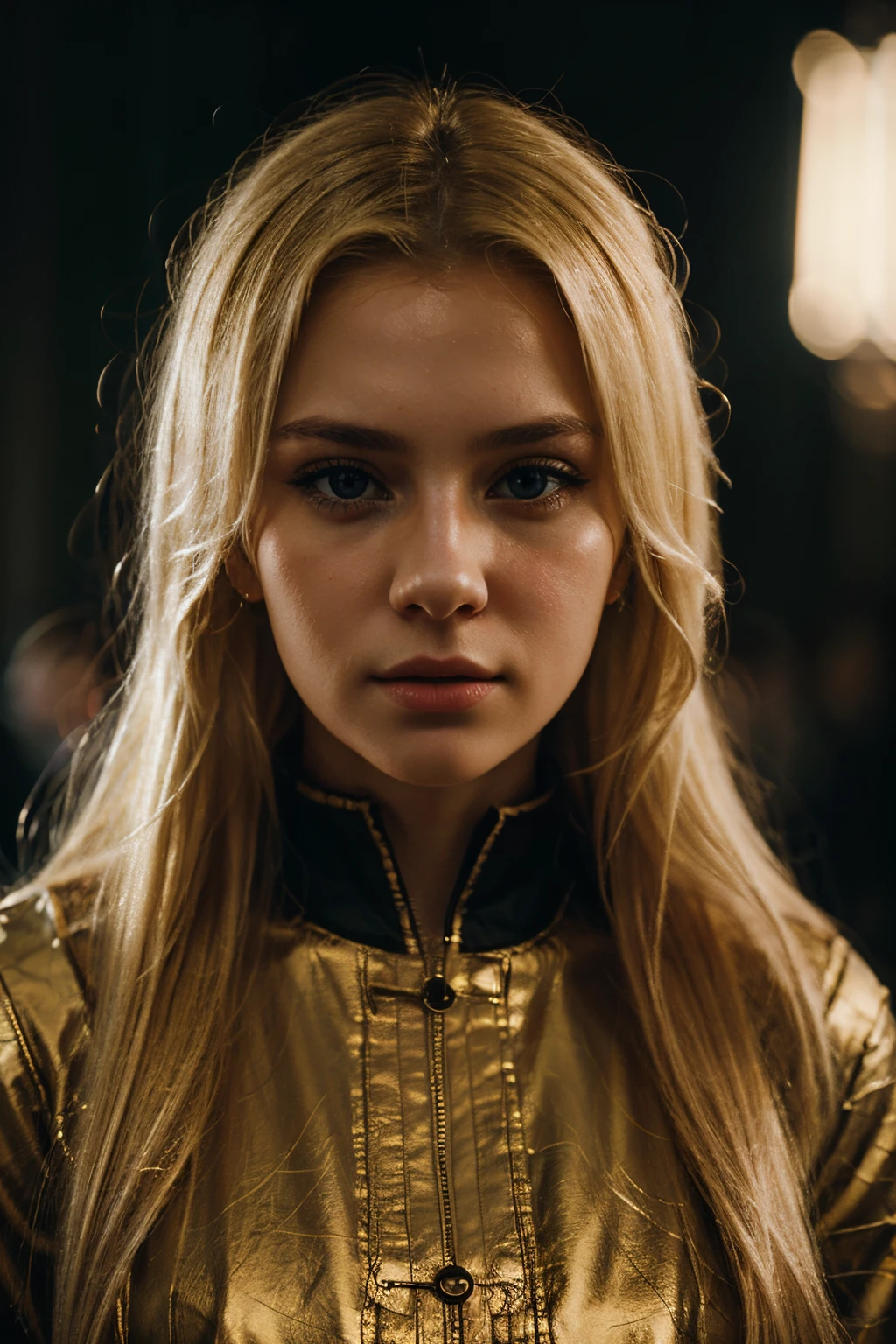 portrait of a beautiful blone Russian girls with blonde hair, extreme details, cinematic lighting