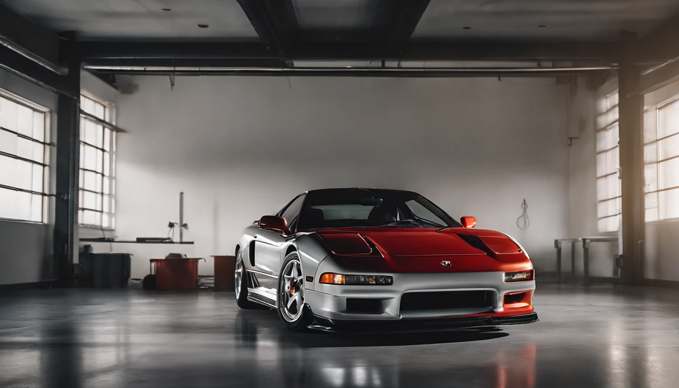 Visualize an exceptional scene featuring a highly modified 1992 Acura NSX parked in a softly lit, minimalist garage crafted from white marble. Dive into extreme micro-details to showcase the intricacies of the modified NSX, sleek lines, and overall design within this pristine and minimalist setting, creating a visually stunning image rendered with Octane Render.

Highlight the micro-details of the modified 1992 Acura NSX against the backdrop of the white marble garage. Focus on the customized elements, such as body enhancements, spoilers, rims, and any unique features that contribute to the NSX's individuality. Zoom in on the fine details of the paint job, reflections, and the pristine surfaces of the marble surroundings.

Emphasize the soft lighting to enhance the micro-details, using carefully placed light sources to cast gentle shadows that add depth and dimension to the modified NSX. Utilize Octane Render to create an image with realistic, soft lighting, capturing the interplay of light on the car's surfaces and the immaculate white marble.

Consider the minimalist nature of the garage, focusing on the clean lines, lack of clutter, and the overall simplicity of the environment. Use extreme attention to detail to showcase the nuances of the white marble, creating a backdrop that complements and elevates the visual impact of the modified NSX.

Imagine the modified 1992 Acura NSX parked in a visually appealing pose within this minimalist, marble-clad garage, showcasing its modifications and unique features. Craft an image that not only captures the micro-details of the car but also conveys the essence of automotive customization within a sophisticated and minimalist setting.

This detailed prompt aims to inspire the creation of a highly detailed and macro-focused image featuring a modified 1992 Acura NSX parked in a softly lit, minimalist garage made of white marble, with intricate details, realistic lighting, and an overall visually stunning composition rendered w