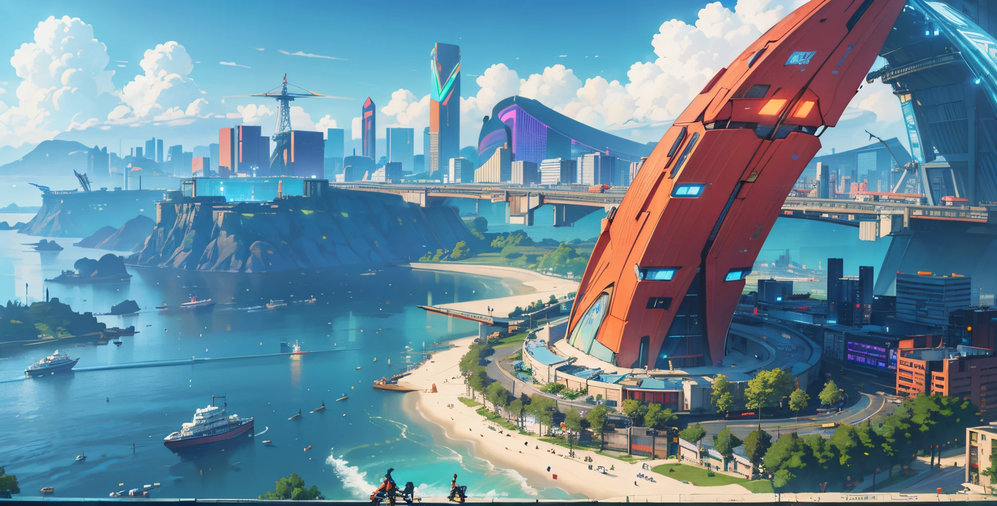 (best quality,4k,highres,ultra-detailed,masterpiece:1.2),vibrant cyberpunk cityscape,luminous neon lights,glowing billboards,advanced technology,high-rise buildings,sleek hover cars,futuristic fashion,multi-level walkways,bustling crowds,shimmering rain-soaked streets,dense urban sprawl,flickering holograms,steamy vents,smoky alleyways,cybernetic enhancements,exotic street food,virtual reality arcades,jack-in ports,vintage cyber terminals,dystopian atmosphere,dark alley secrets,corporate logos and advertisements,cybernetic implants with intricate details,urban decay,clashing neon colors,imposing skyscrapers,translucent high-tech visors,high-speed hoverbike chases,hidden resistance movements,highly detailed city skyline,digital graffiti,massive holographic displays,hovering drones,grid-like patterns,ultra-modern architecture,emerging cyberpunk subculture,aesthetic retrofuturism,night market hustle and bustle,vivid cyberpunk artwork,high-energy cyberpunk music,city in perpetual twilight.