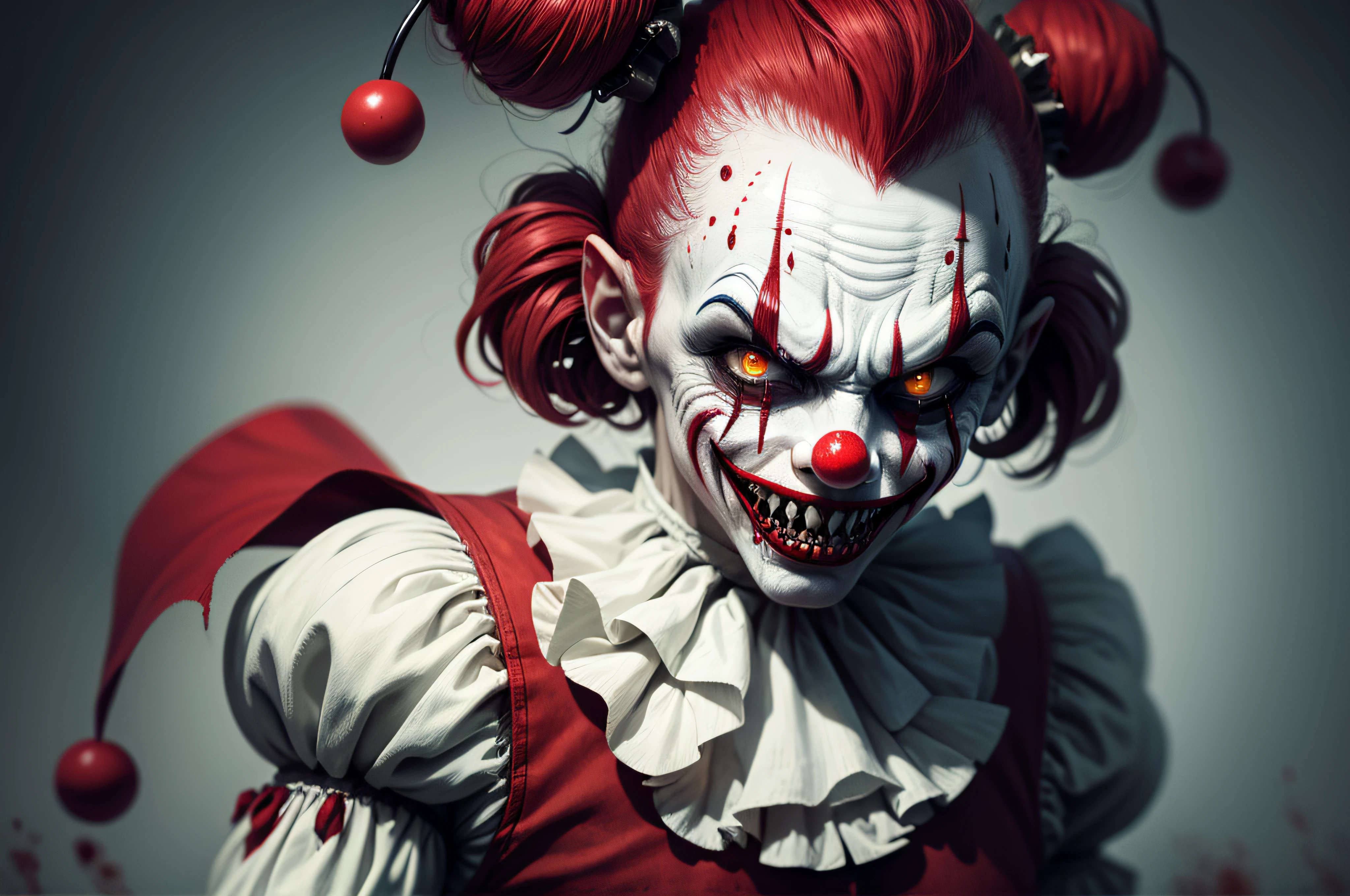a scary and bloodthirsty clown