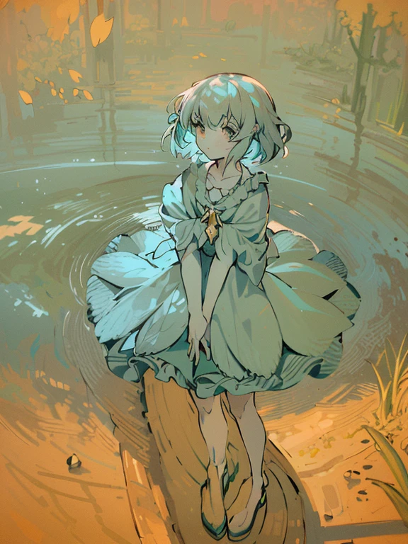 (a girl in a simple white dress standing on a small wooden dock),(lush green forest in the background),(beach between the forest and the blue river),(clear blue sky with fluffy white clouds),(gentle breeze blowing through the trees),(crystal clear water reflecting the sunlight),(vibrant green grass and plants),(distant sound of birds chirping),(tranquil and peaceful atmosphere),(sparkling river flowing gently),(soft sand on the beach),(the girl looking out into the distance with anticipation),(golden rays of sunlight filtering through the trees),(the girl's flowing hair catching the wind),(lush vegetation framing the scene),(calm and serene ambiance),(the girl's bare feet touching the cool water),(a feeling of tranquility and harmony),(crisp and fresh air),(the girl's relaxed and peaceful expression),(a sense of connection with nature),(subtle scent of flowers in the air),(the gentle lapping of the river against the shore),(a hint of adventure in the girl's eyes),(harmonious blend of nature and human presence),(the girl's dress fluttering in the breeze),(serene reflection in the water),(birds soaring above the treetops),(dappled sunlight creating patterns on the forest floor),(the beckoning call of nature),(gentle waves rolling onto the beach),(the girl feeling at one with her surroundings),(the girl's footsteps leaving imprints in the sand),(a feeling of freedom and escape),(rustling leaves creating a soothing soundtrack),(a moment of quiet contemplation),(the girl's footsteps creating ripples in the water),(the timeless beauty of nature),(the girl's connection to the elements),(the girl's dress blending with the colors of nature),(the tranquil rhythm of nature),(splashes of color from wildflowers),(the girl embracing the beauty of the world).