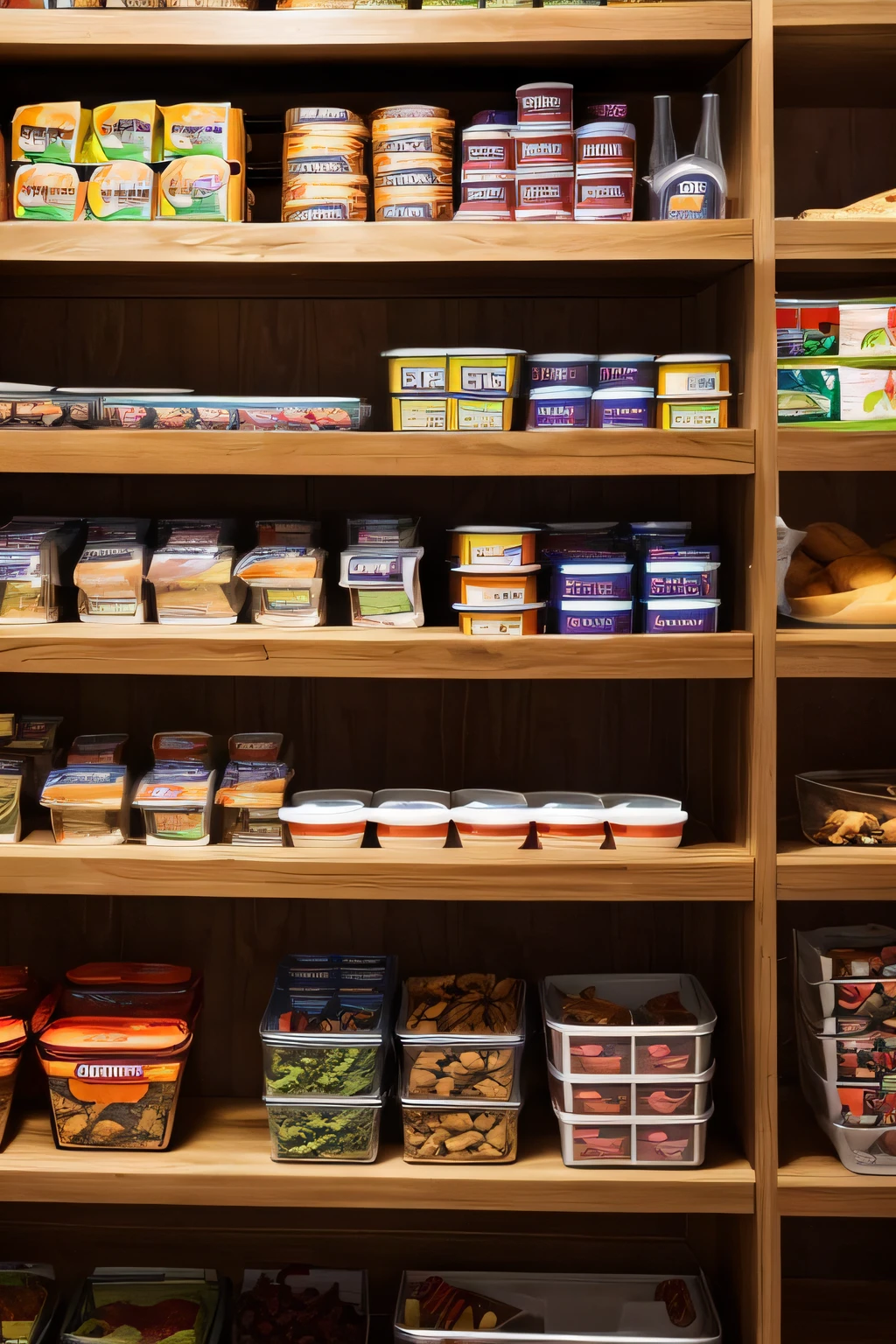 stacking up survival food in the basement