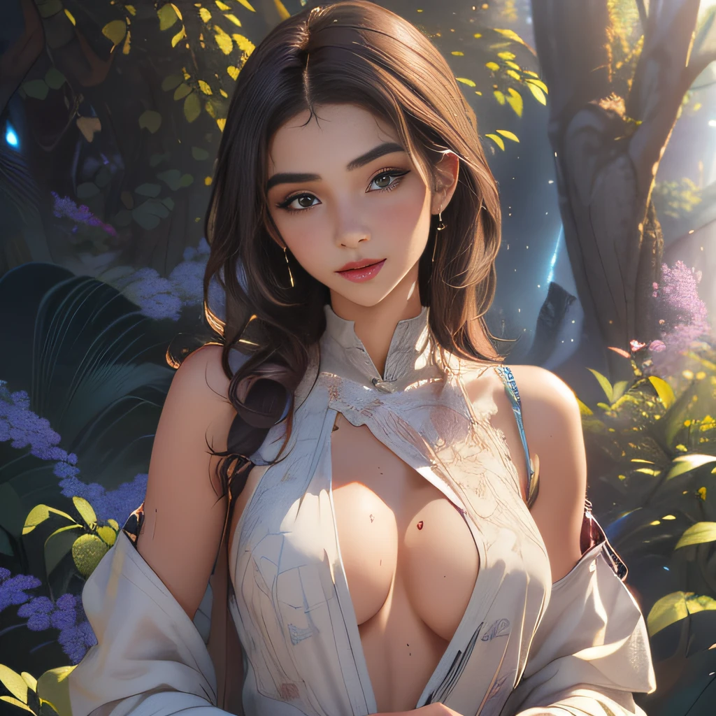 (Extremely detailed 8k wallpaper:2), (photo:2), (23 years old soigne Beautiful girl:2), (gives a lecture to friends:2), detailed (Face and eyes), (hyper realistic:1), (highly detailed:1), (epic realistic:1), rim light, (maximum details:1), cozy, (fullbody:1.3), (looking at viewer:2.0), (Woman's Attractive Qualities:2), (Attractive Woman:2), (Attractive:2), Smile, Intelligence, Empathy, Gracefulness, Sense of Style, Fitness, Grooming, Optimism, (Sensitivity:2), Sincerity, Romantic Gestures, Playfulness, Fashion Sense, (Sensuality:2), Charm, Modesty, Thoughtfulness, (Femininity:1), Flirtatiousness, Warmth, (Physical attractiveness:2), A beautiful smile, A love of life, strength and power, vulnerability, curiosity, wonder, love, (nature background:2), kawaii, waifu, Beautiful breasts, (attractive body:2), (Beautiful body:2), Beautiful pose, attractive pose, (Beautiful legs:1.0), (Beautiful clothes:1), (classic clothes:2), (elegant clothes:2), (European clothes:2), detailed clothes, (skirt:1), (blouse:1), (provocative pose)